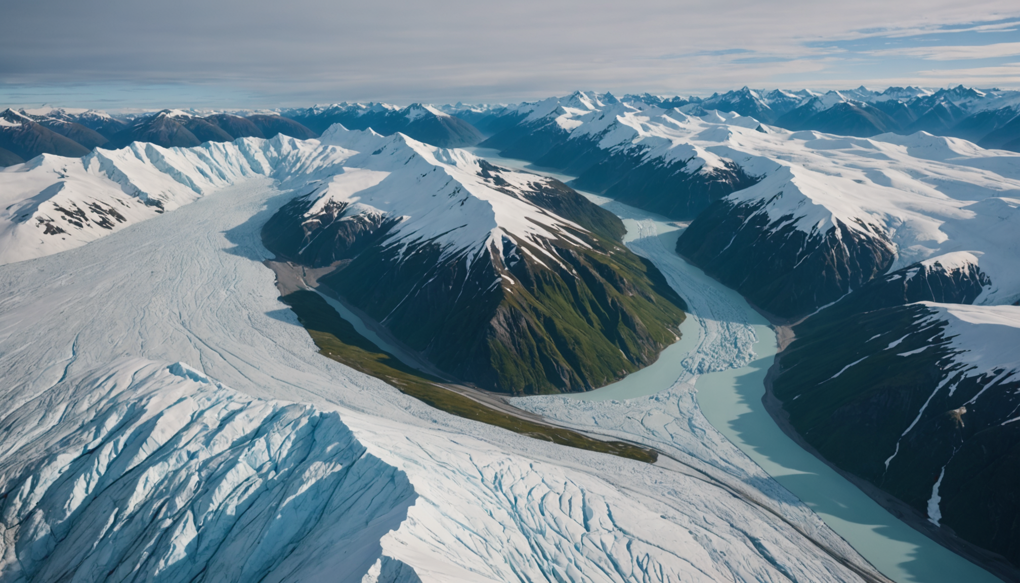 Aerial view of Knik Glacier
