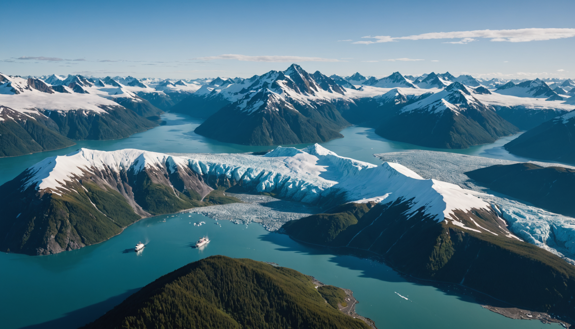 View of Sitka from a helicopter