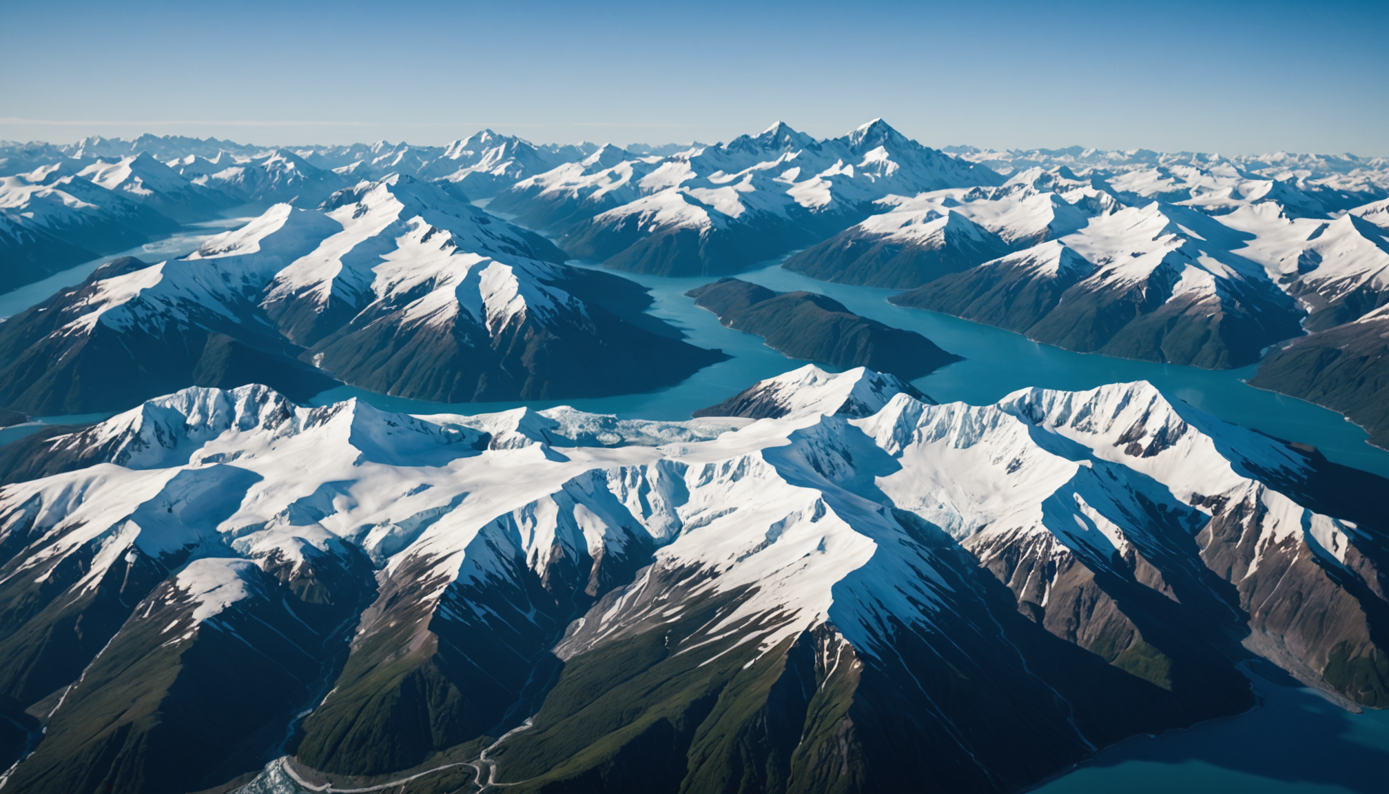 Aerial view of Denali National Park glaciers