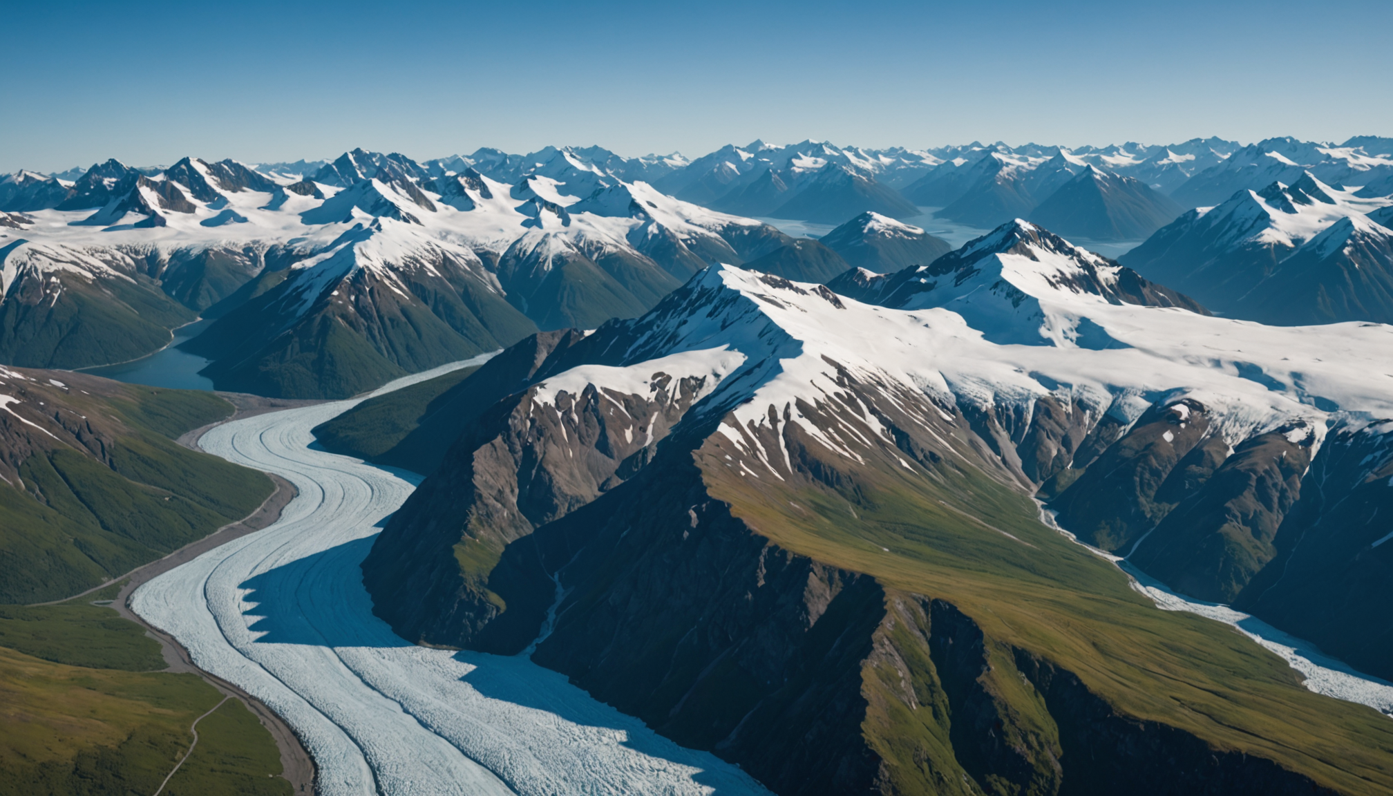 Aerial view of Chugach Mountains