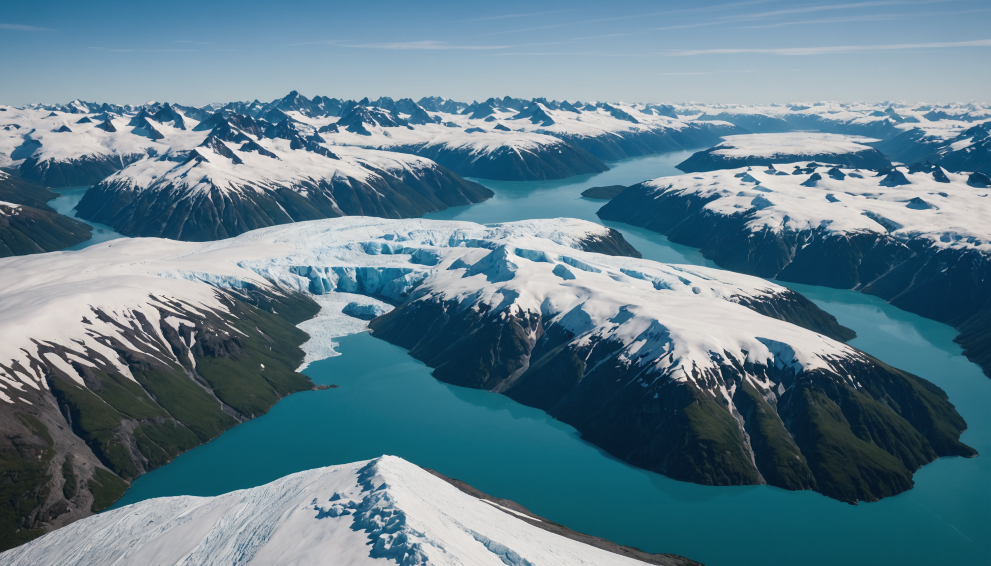 View from a helicopter over Chugach Mountains