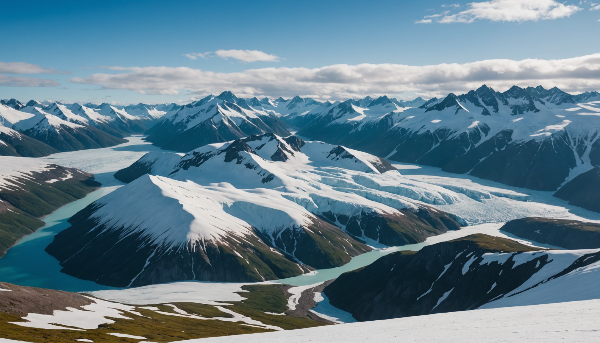 Snow-covered landscape in Hatcher Pass, Alaska