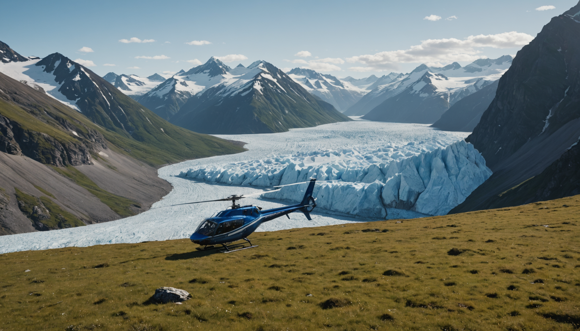 Helicopter landing in Mat-Su Valley