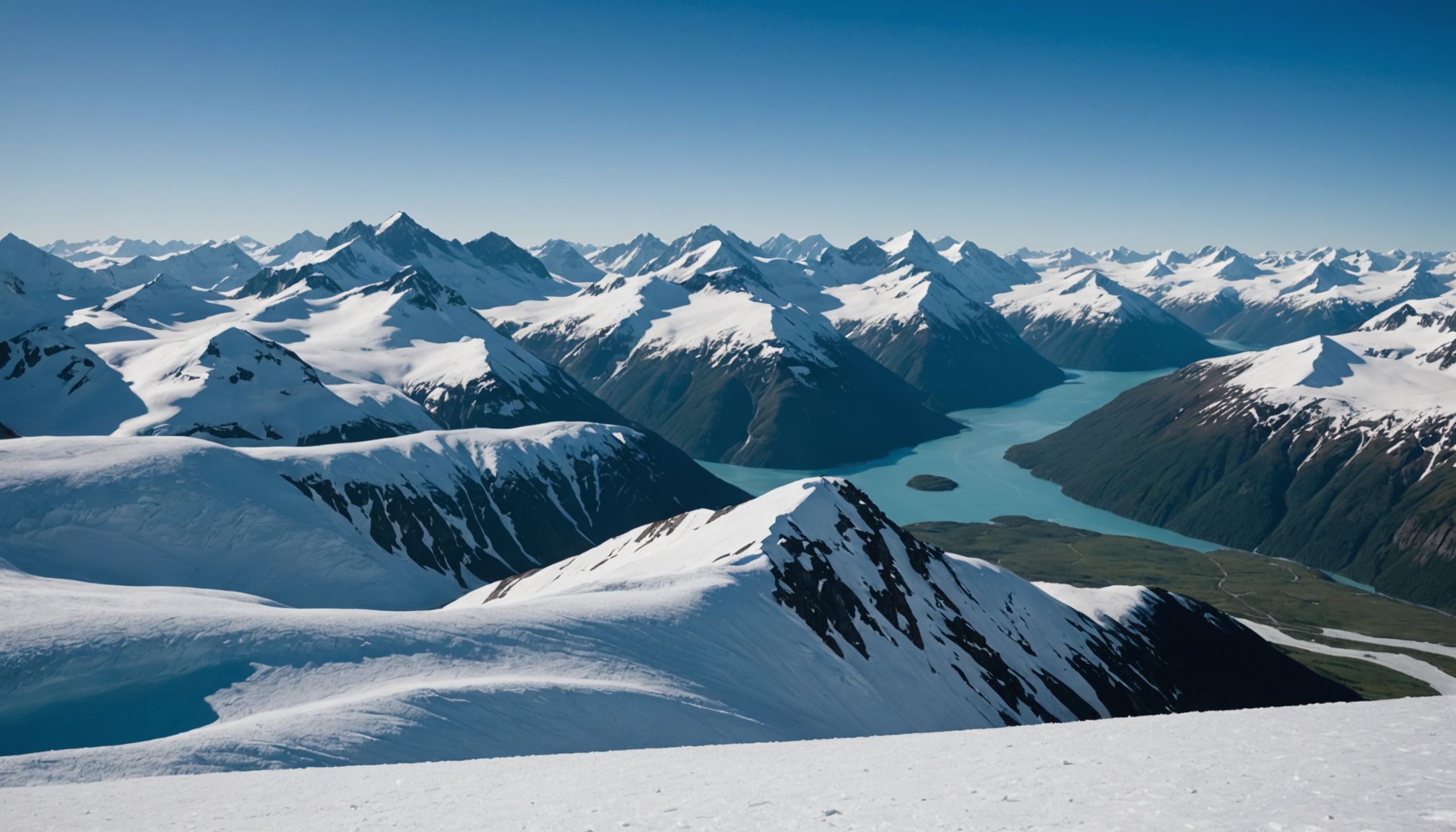 Snow-covered peaks of the Alaska Range