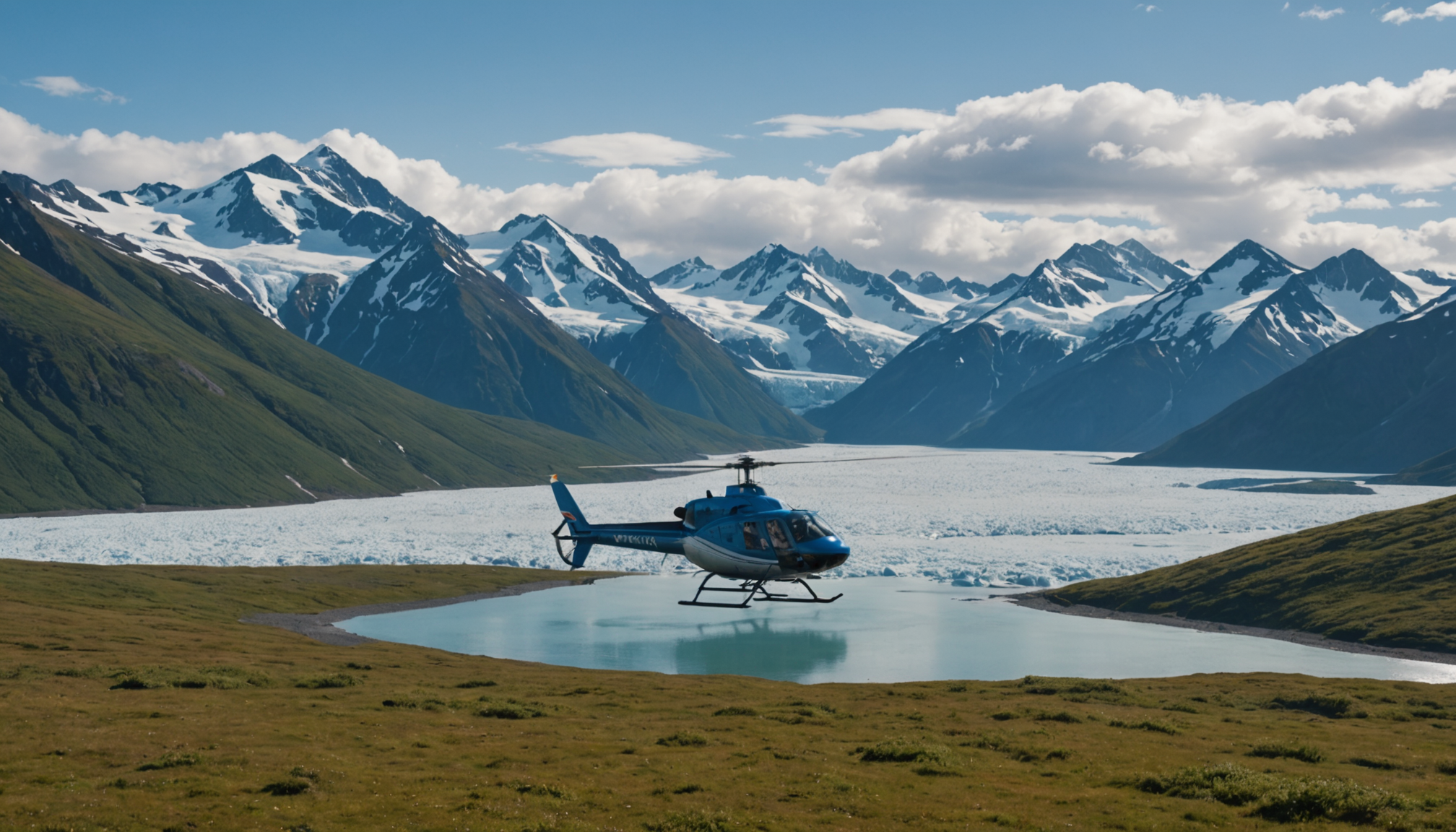 Helicopter landing in Talkeetna