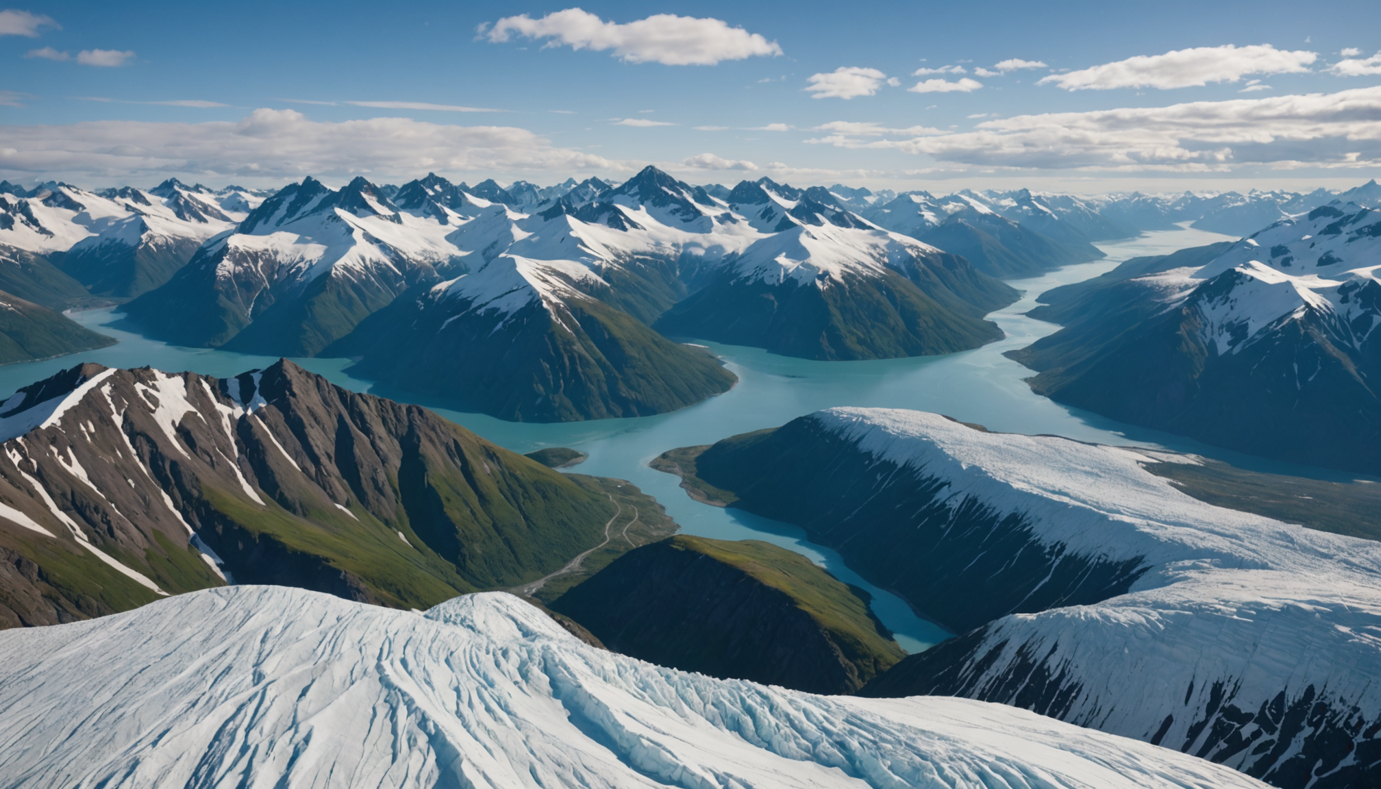 Aerial view of Chugach Mountains