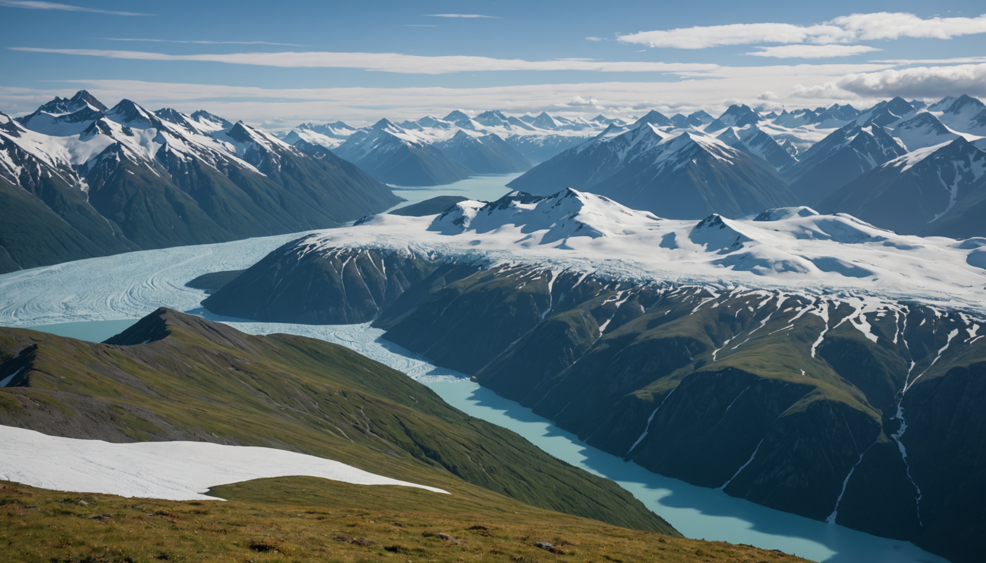 View of Chugach Mountains from a helicopter