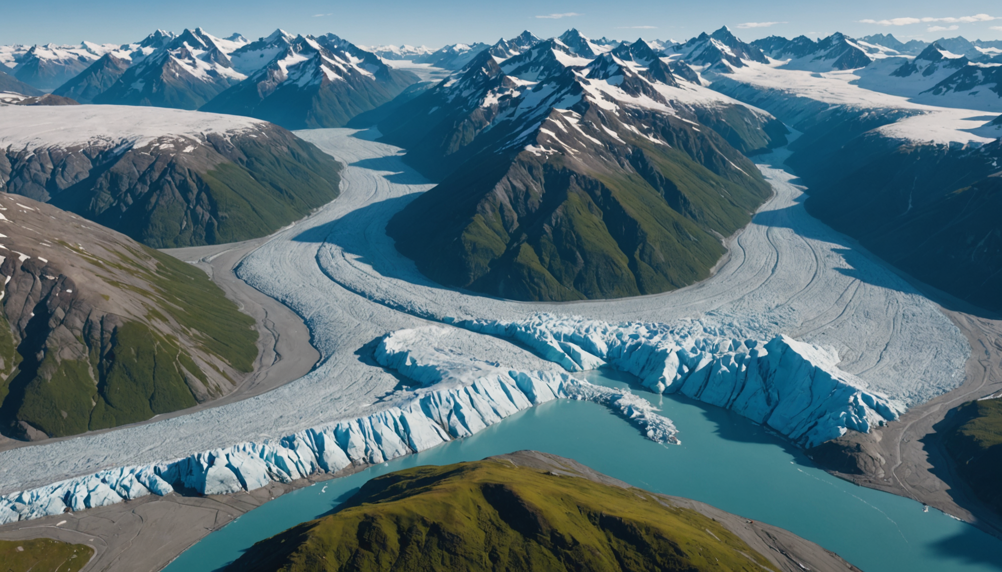 Aerial view of Knik Glacier
