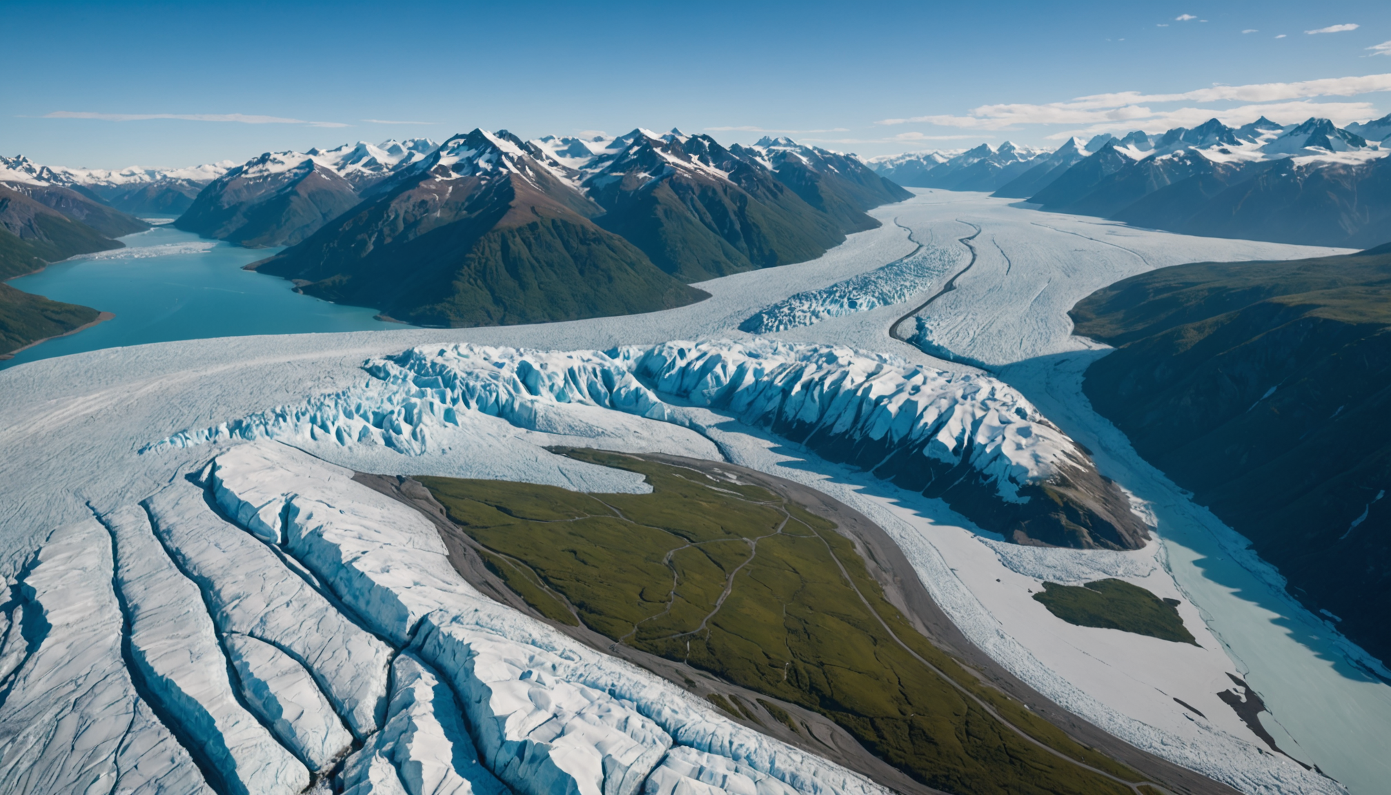 Aerial view of Knik Glacier