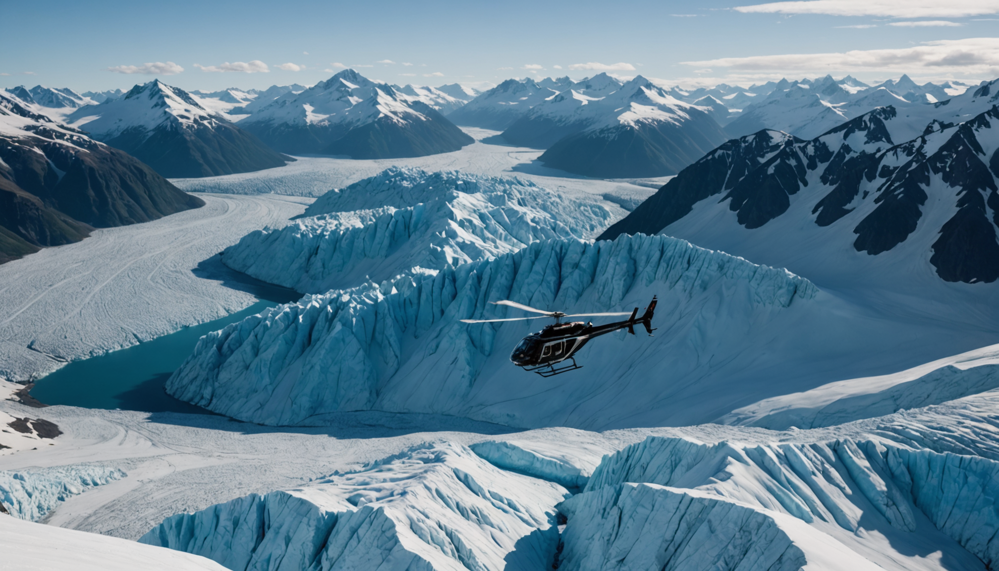 Helicopter over Knik Glacier