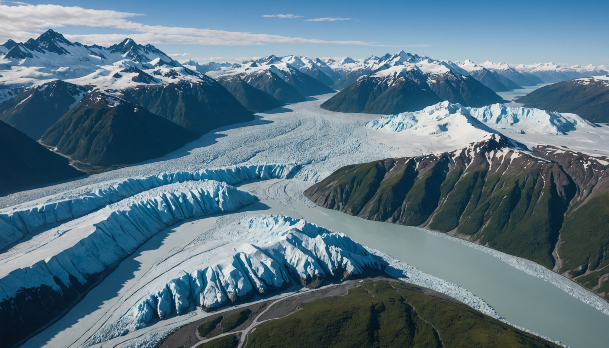 Aerial view of Knik Glacier