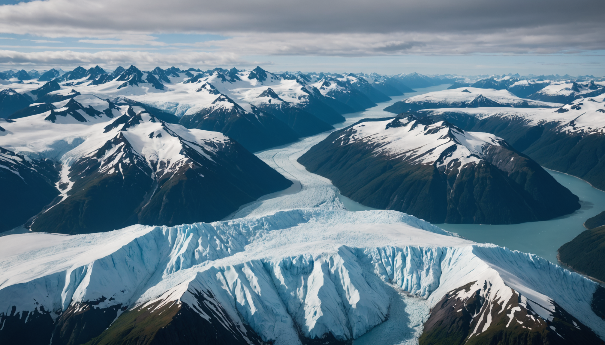 Aerial view of Alaska's glaciers
