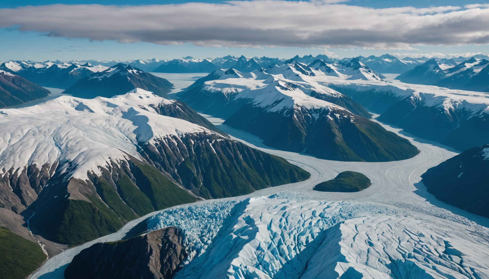 Aerial view of Knik Glacier during a helicopter tour