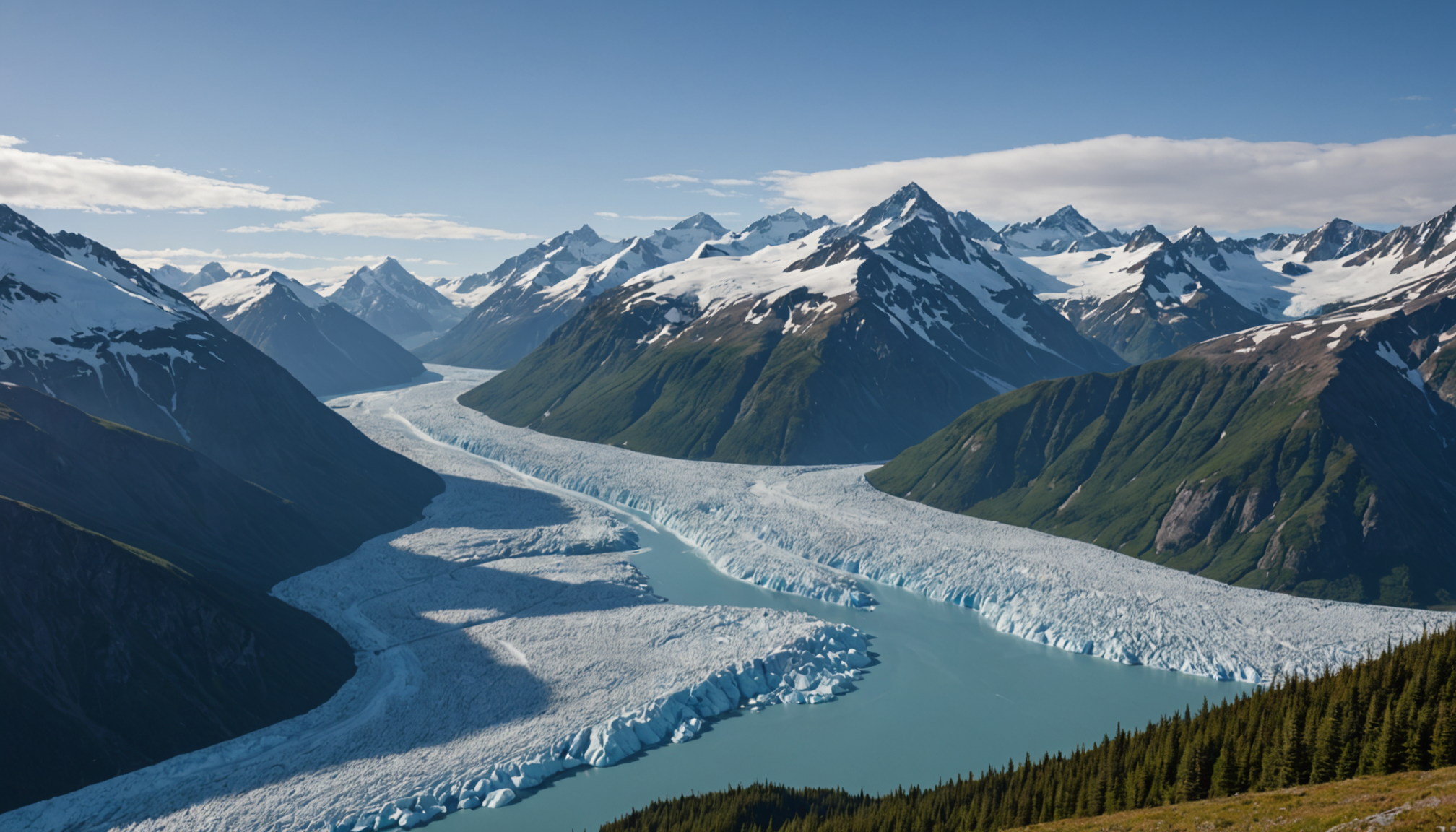 Stunning view of the Chugach Mountains from a helicopter