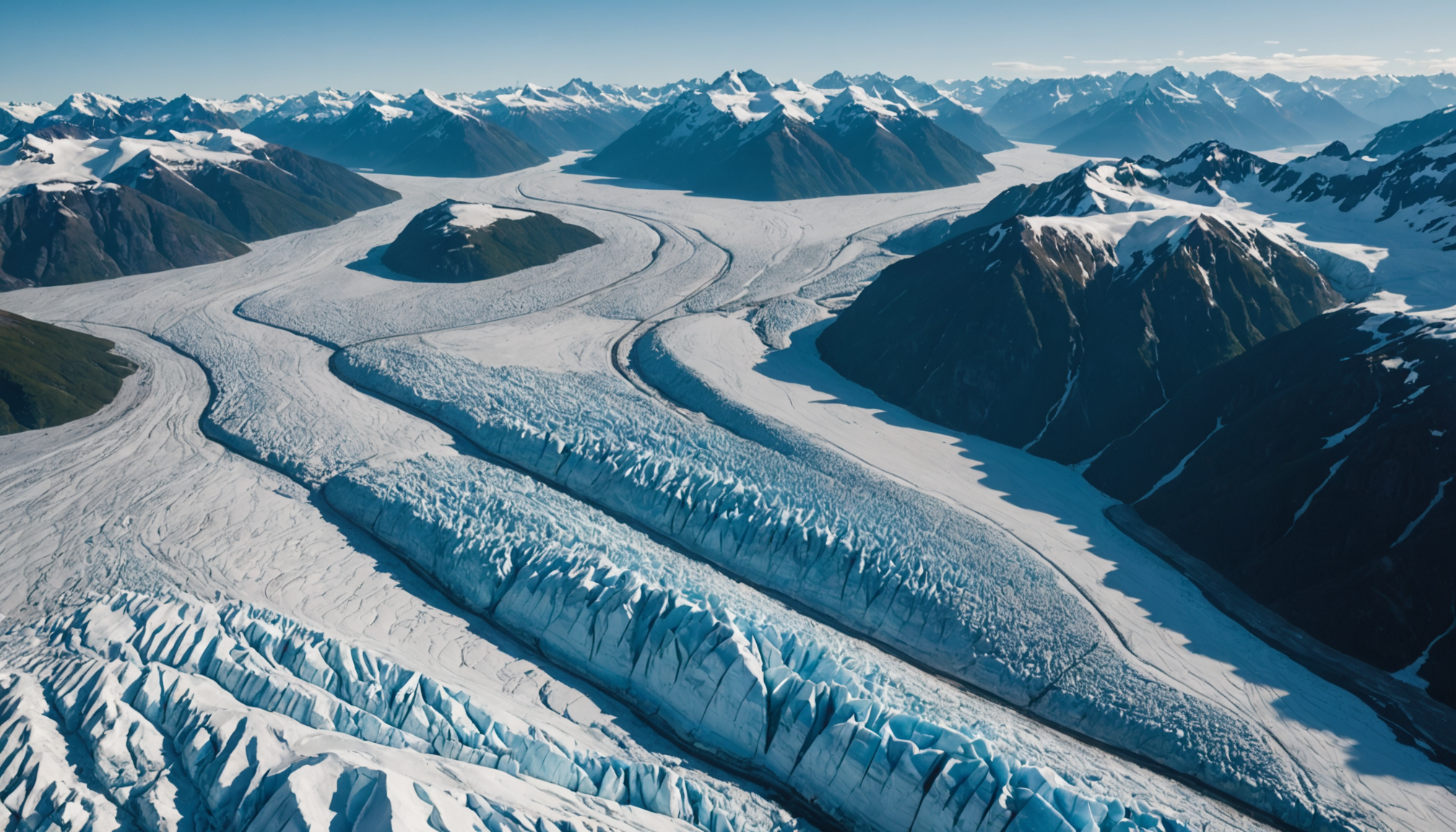 Aerial view of Knik Glacier