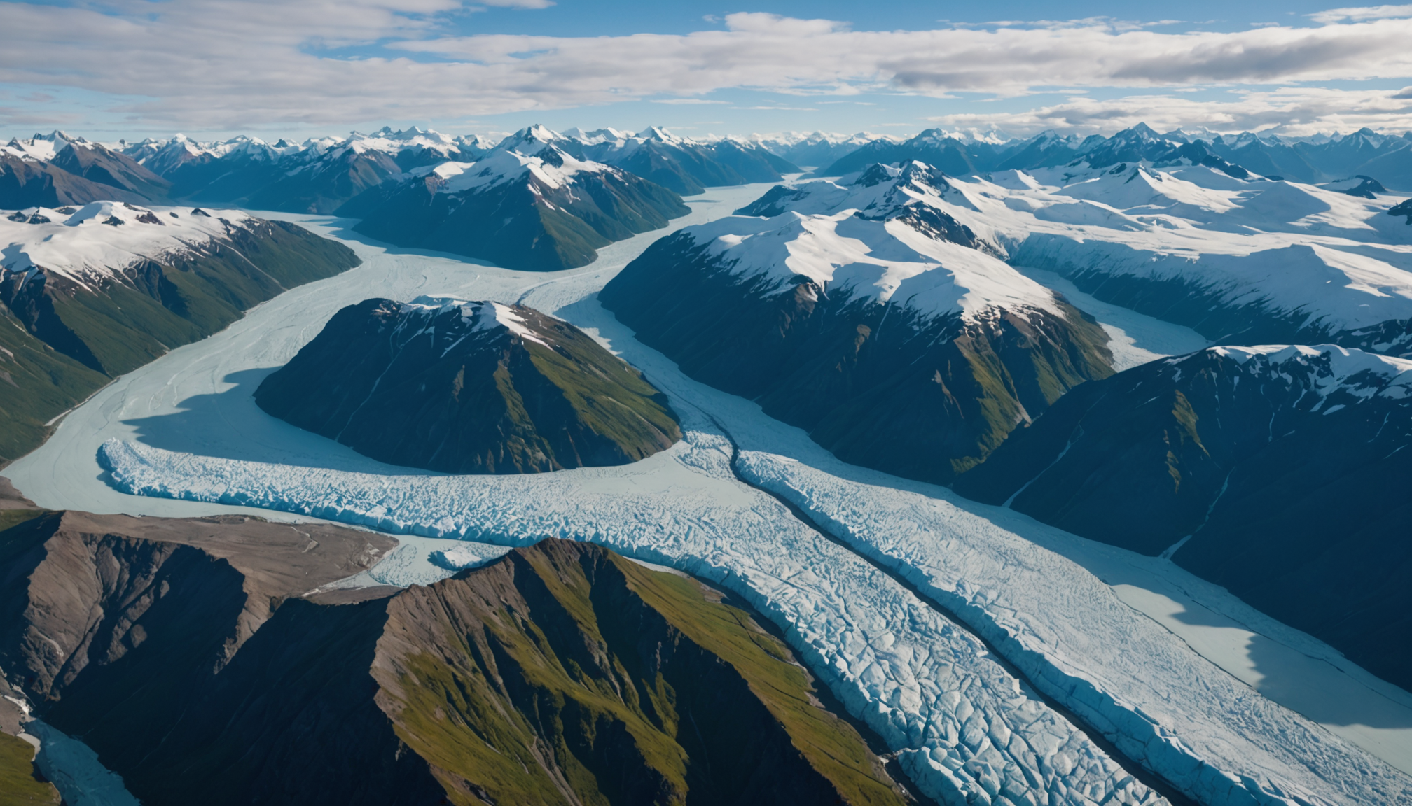 Aerial view of Knik Glacier