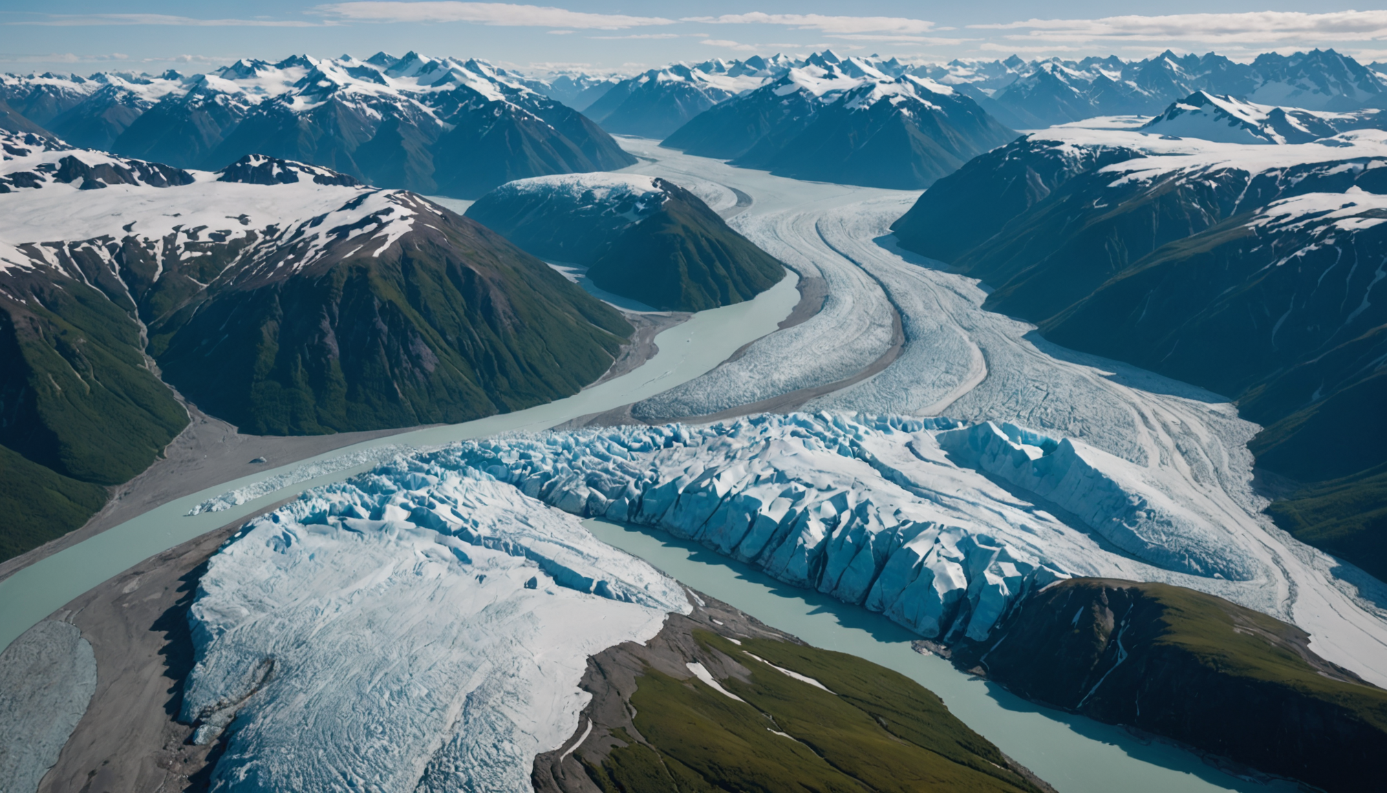 Aerial view of Knik Glacier