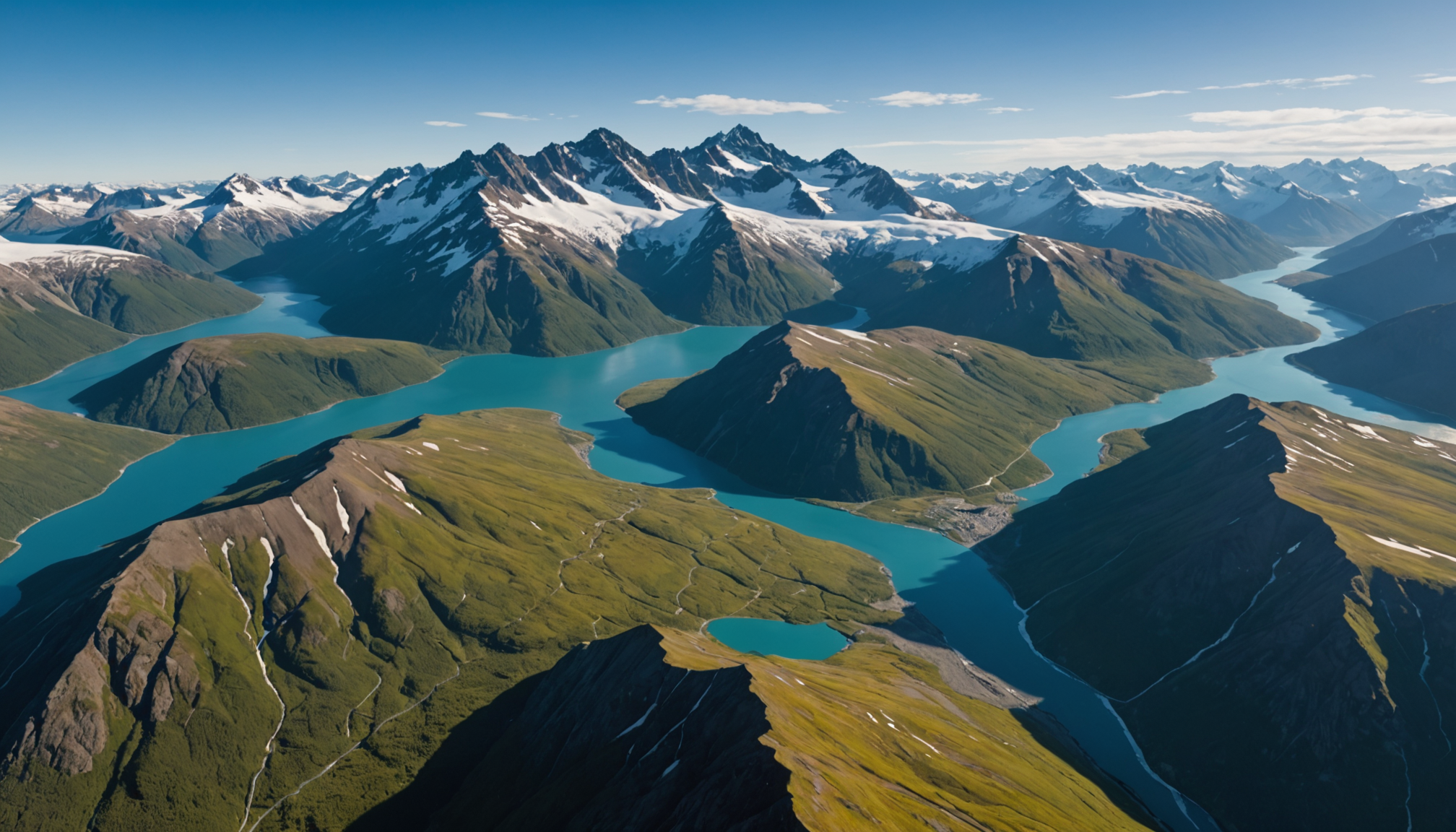 Aerial view of the Chugach Mountains