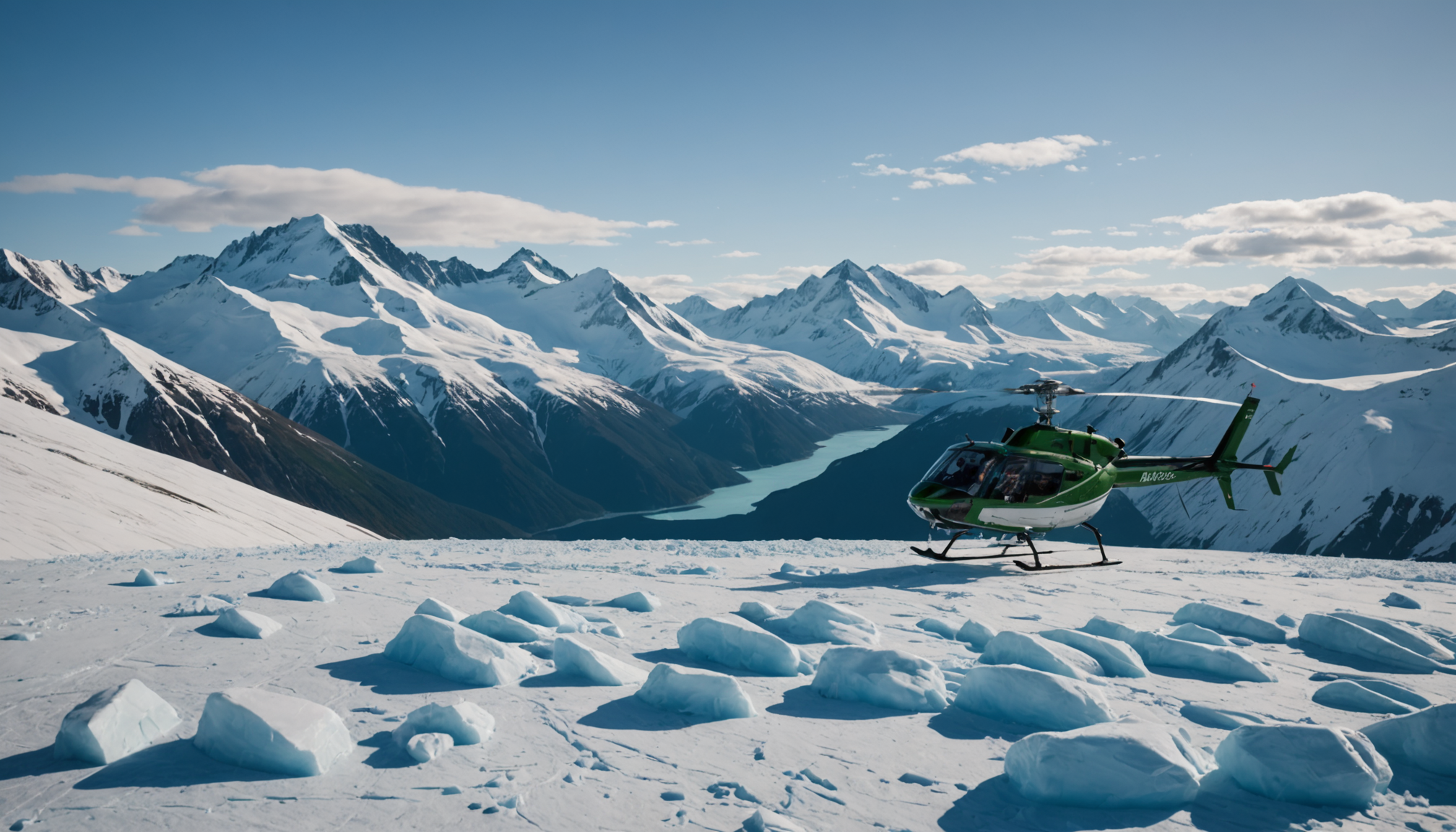 Helicopter landing in Talkeetna