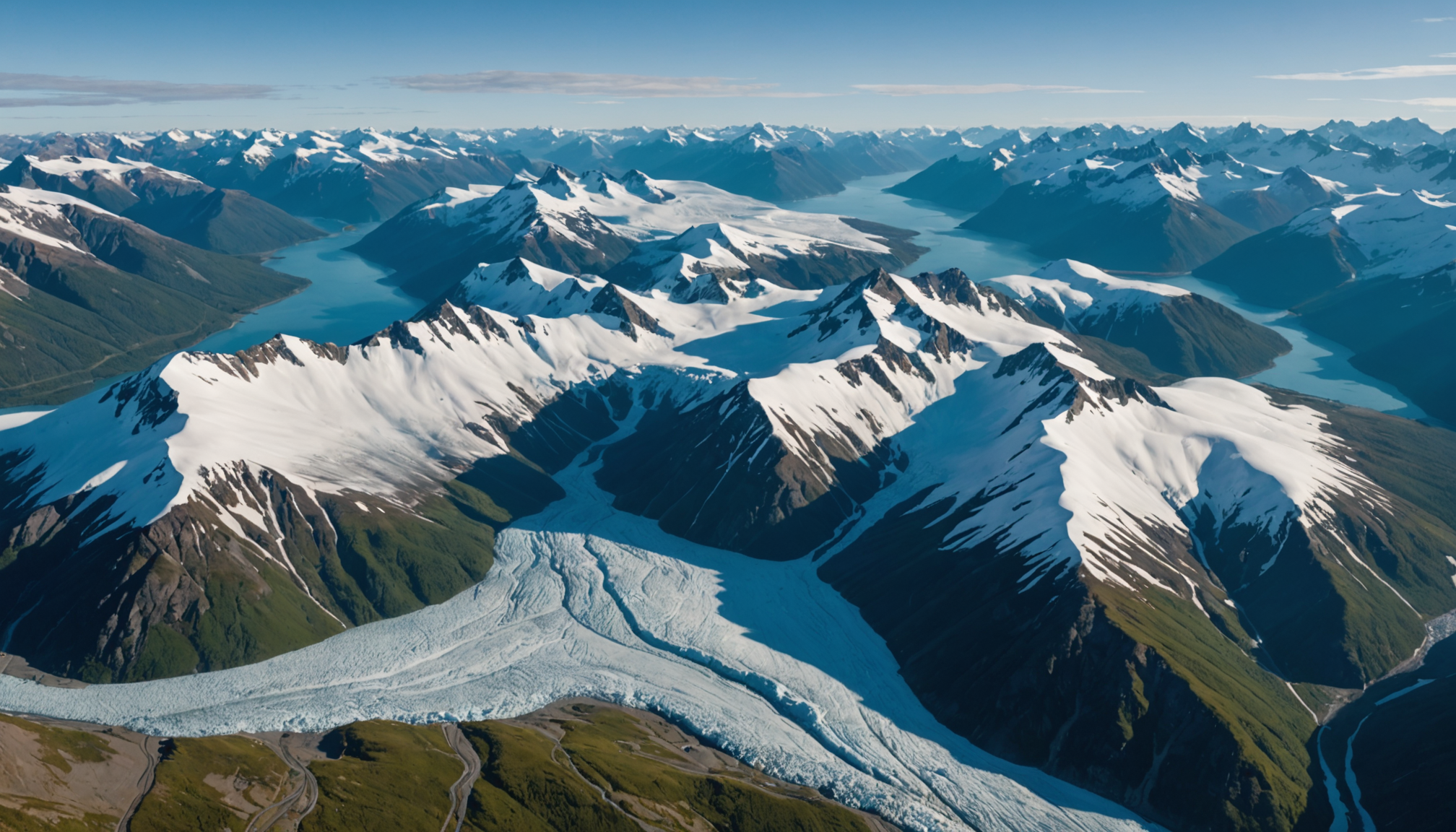 Aerial view of the Chugach Mountains