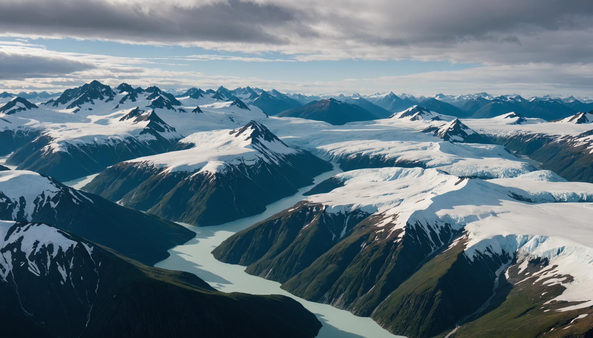 View from a helicopter over the Matanuska Glacier
