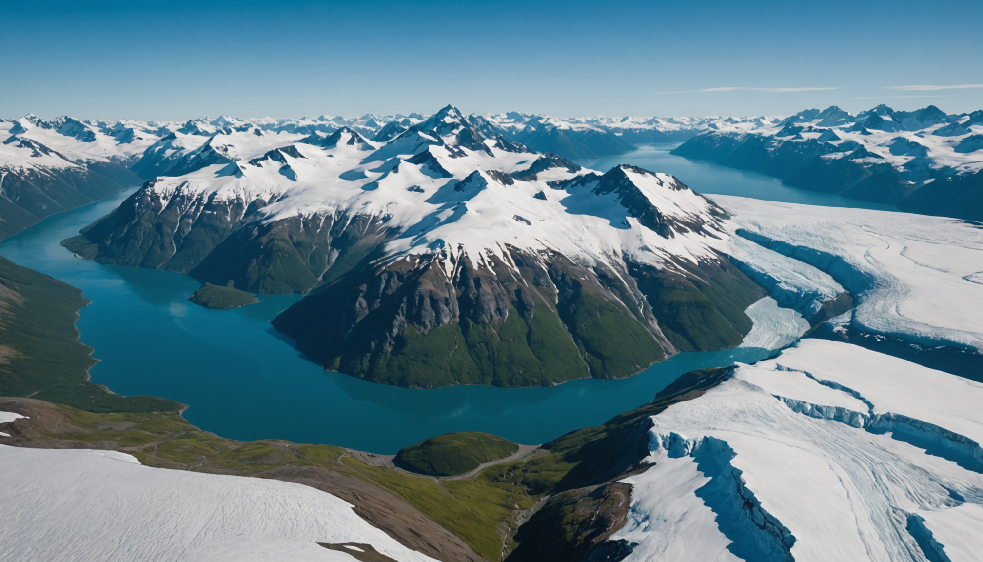 Aerial view of Prince William Sound