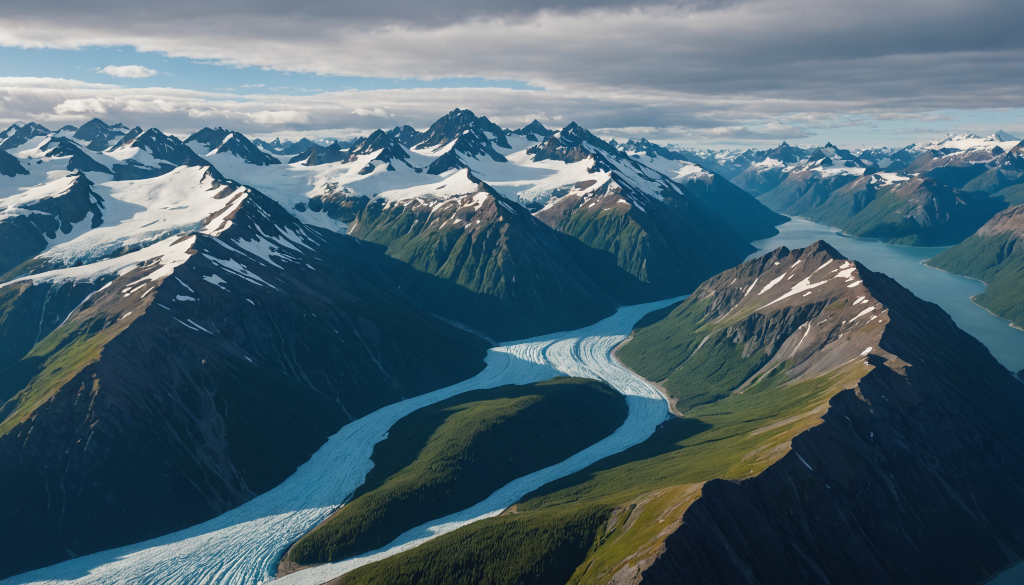 Aerial view of the Chugach Mountains