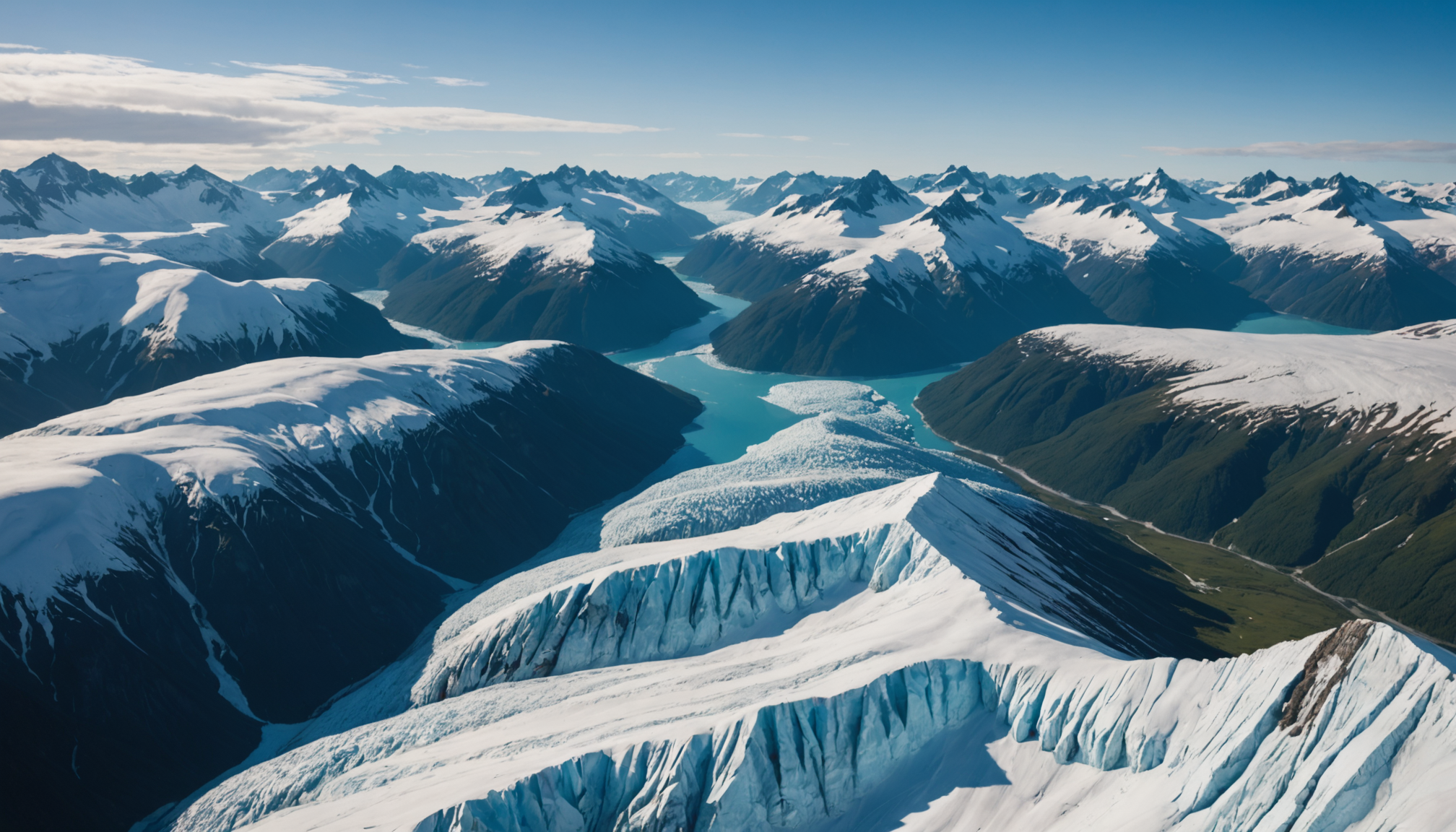 View from helicopter over Matanuska Glacier