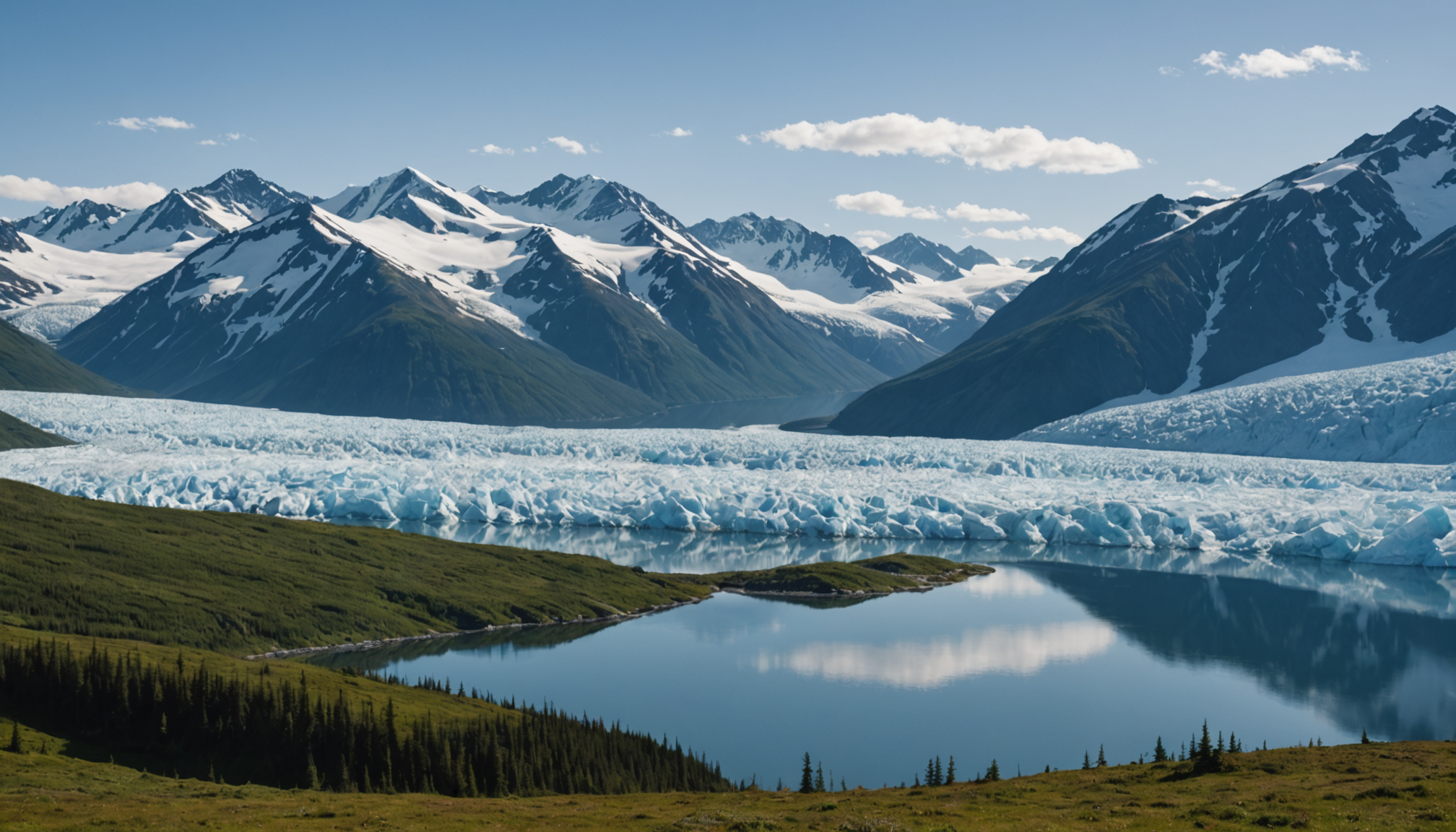 View of Chugach Mountains from helicopter