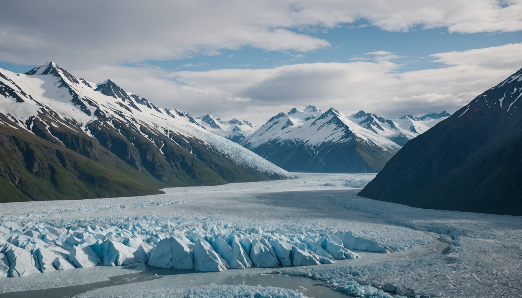 Photographer capturing the Knik Glacier from a helicopter