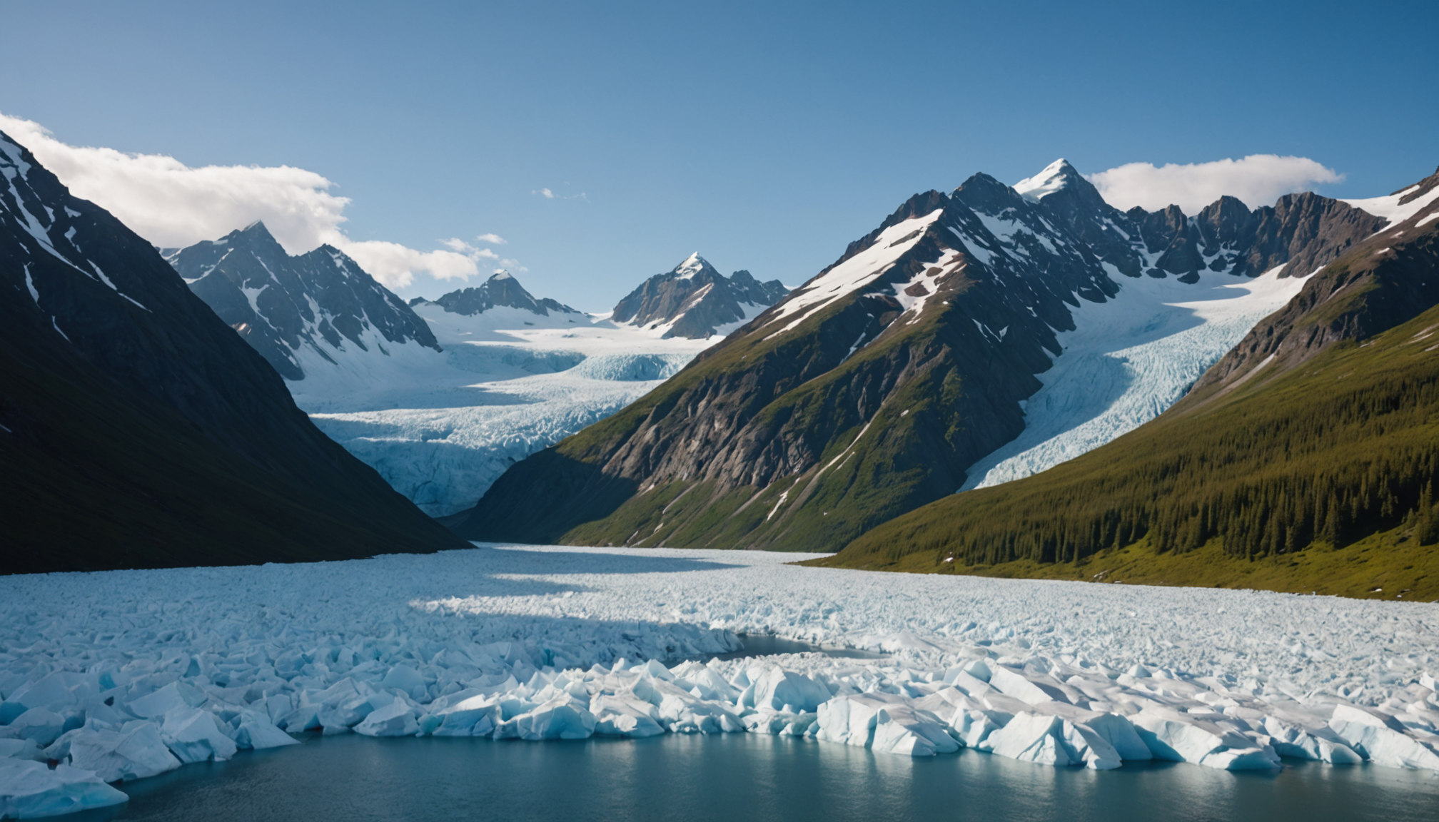 Snowcapped peaks in the Chugach Range