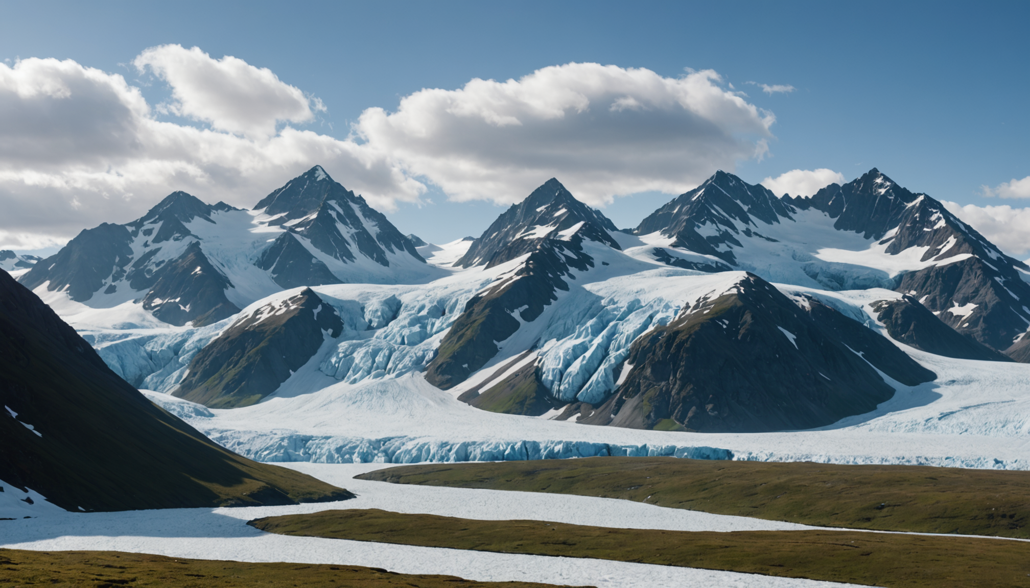 Snow-covered peaks of the Chugach Mountains