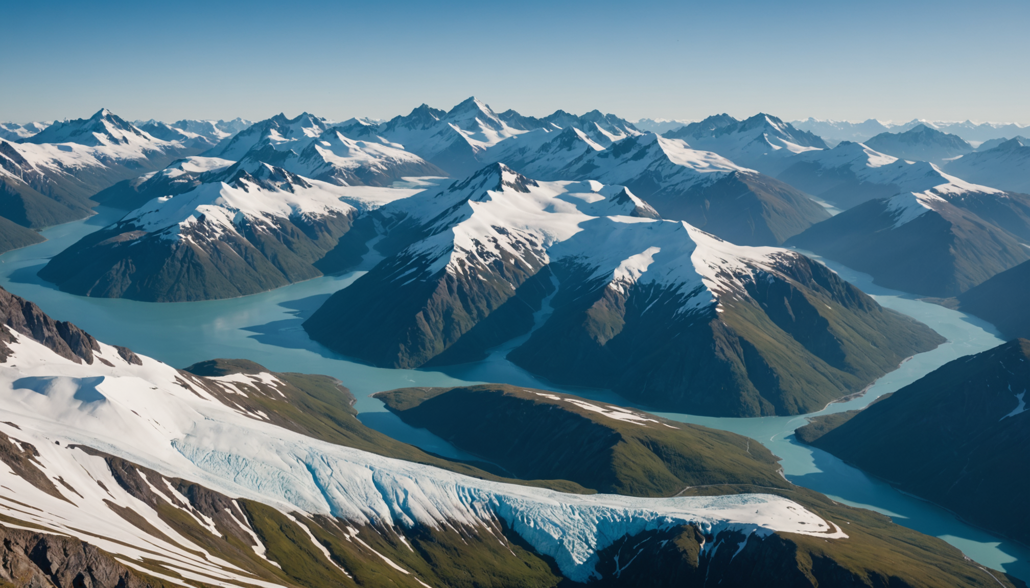 Aerial view of Chugach Mountains