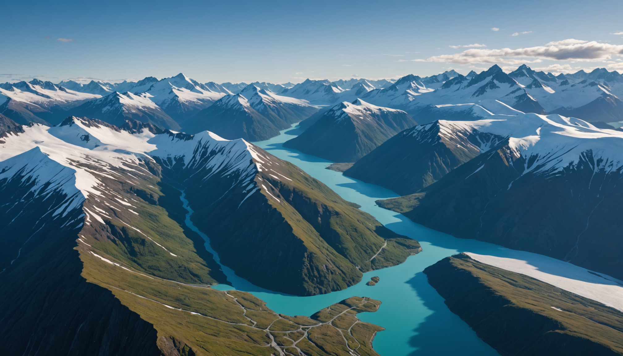 Aerial view of Chugach Mountains