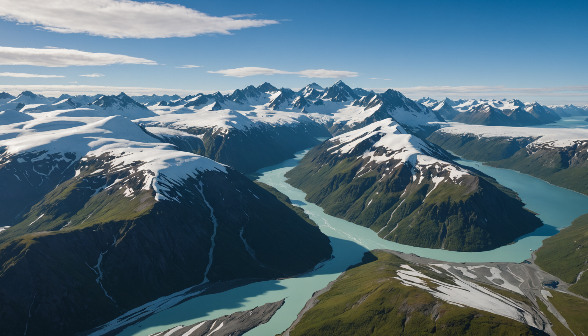 Aerial view of Alaska's Chugach Mountains