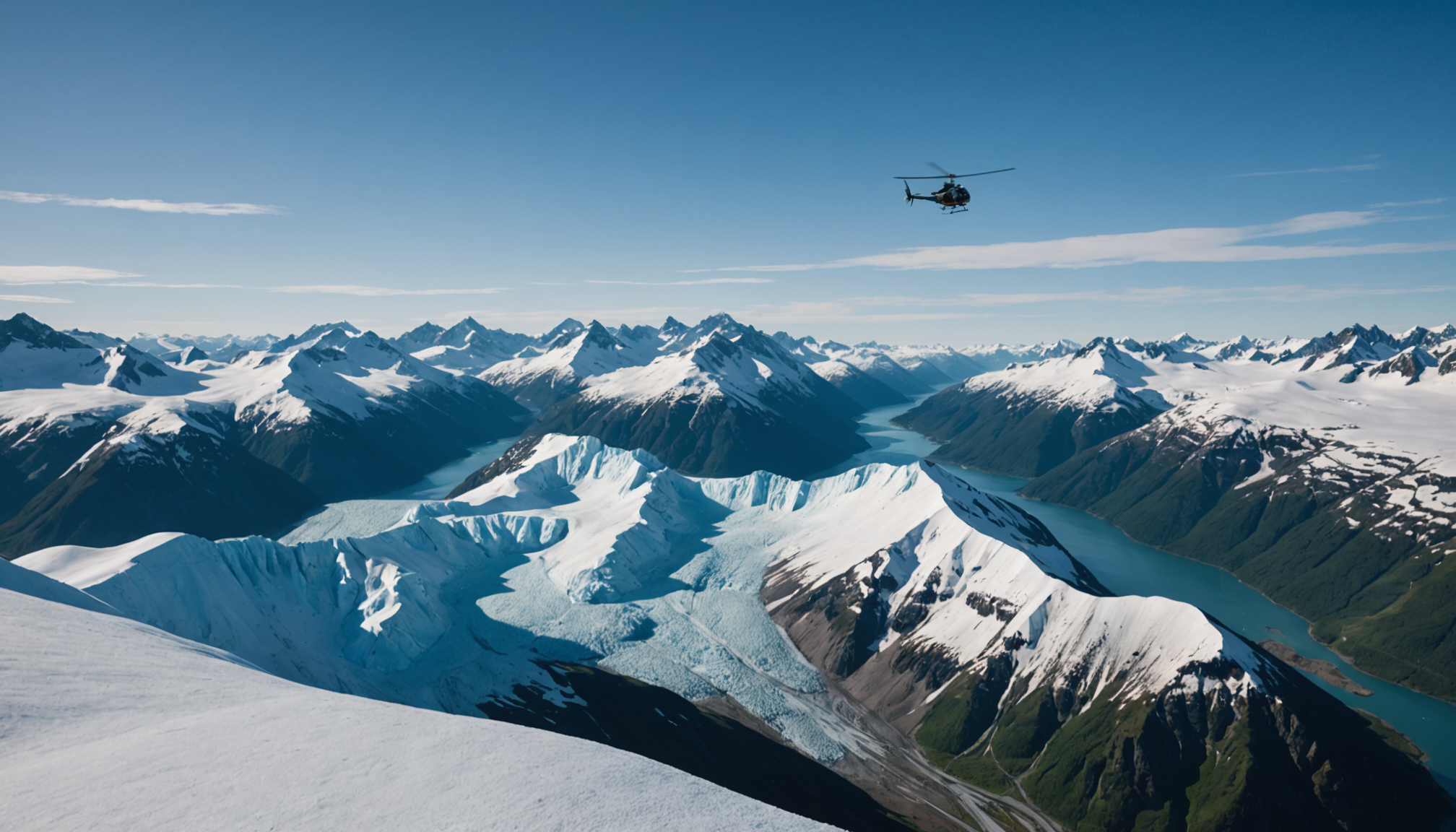 Helicopter view of the Chugach Mountains