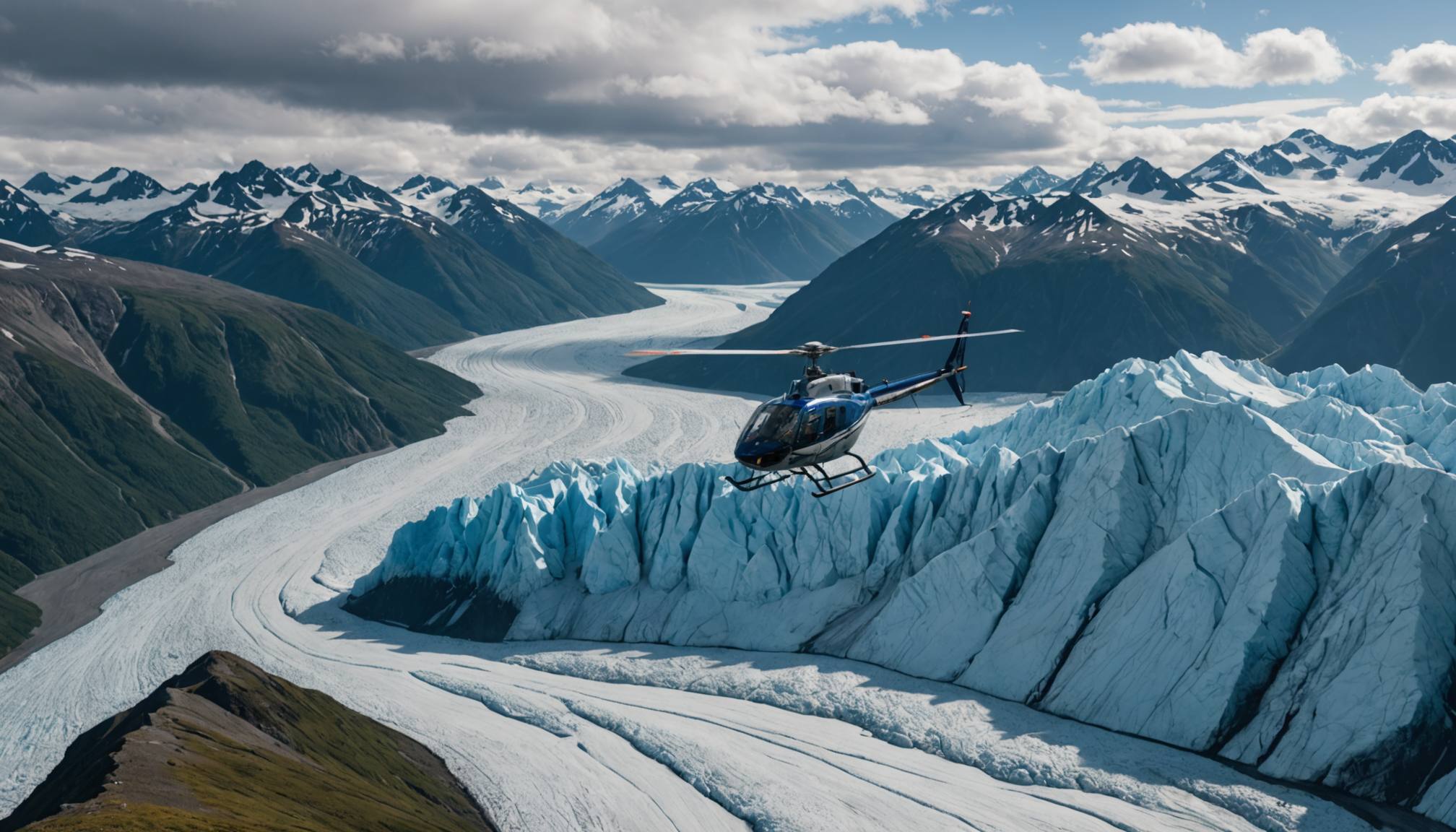 Helicopter tour over Knik Glacier