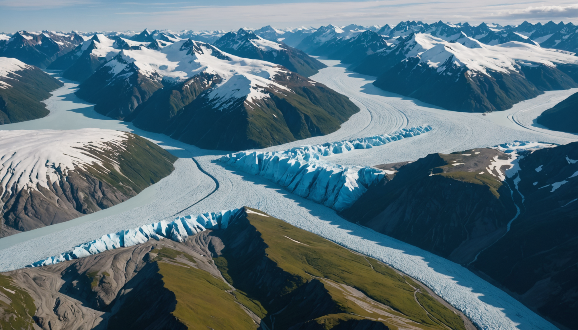 Aerial view of Knik Glacier