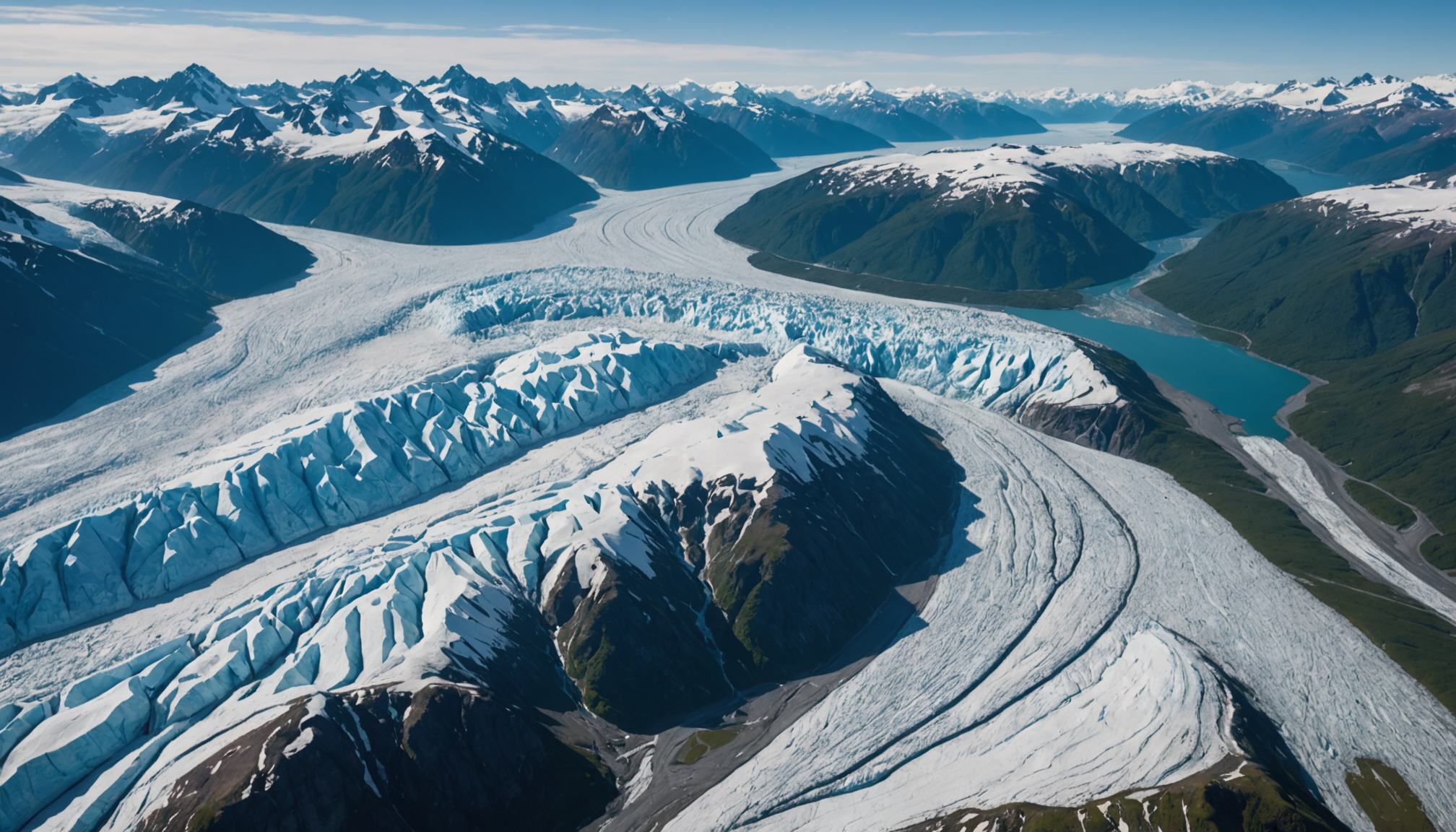 Aerial view of Knik Glacier