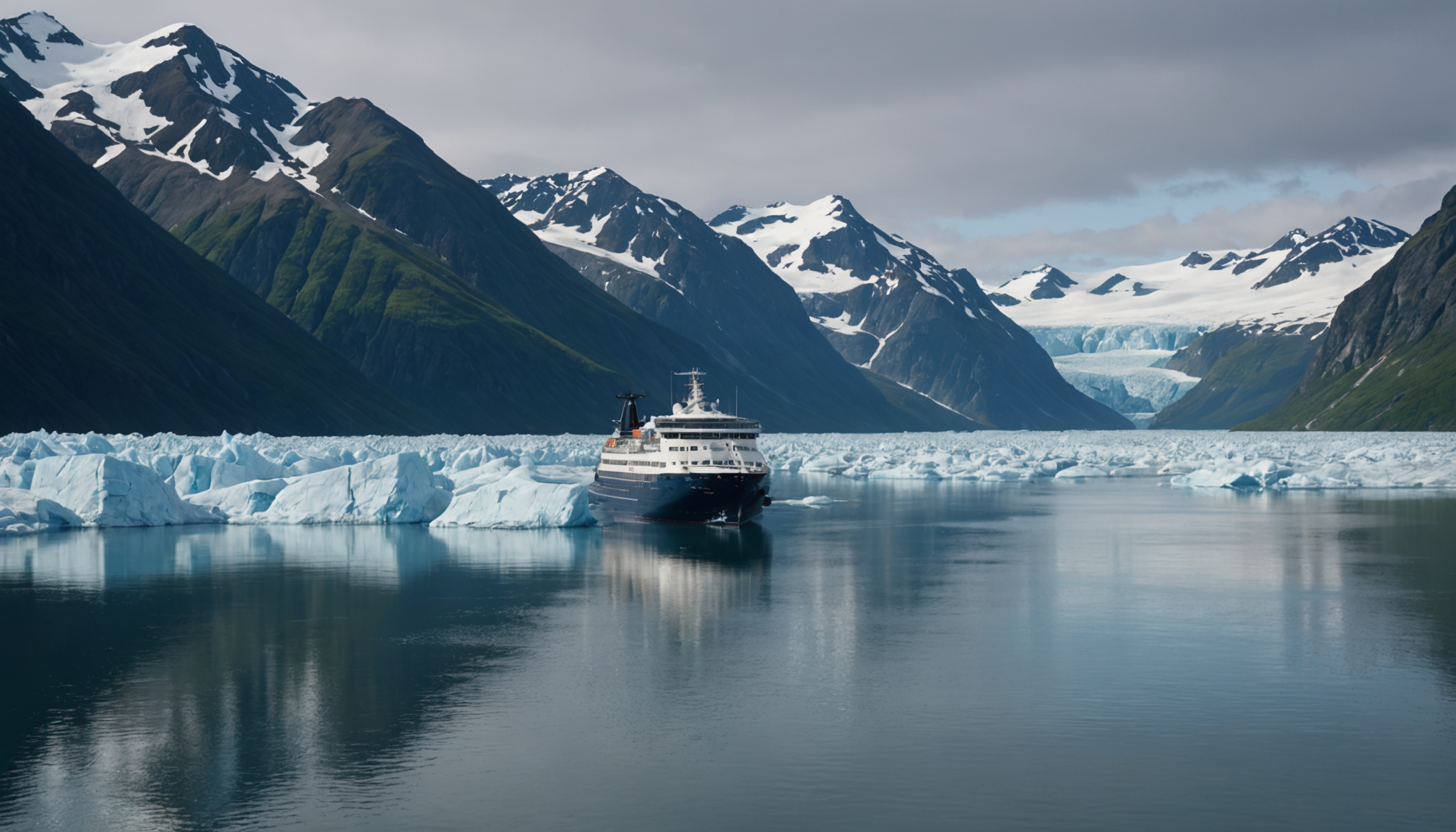 Cruise ship docked in Prince William Sound