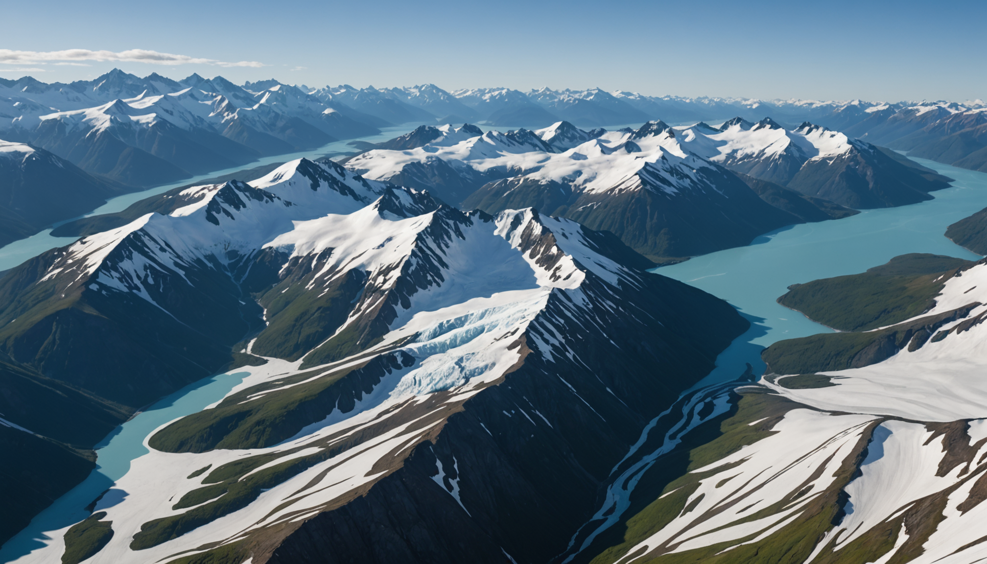 Aerial view of Chugach Mountains