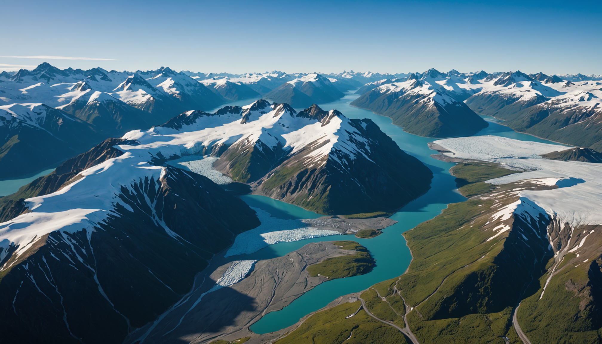 Aerial view of the Chugach Mountains