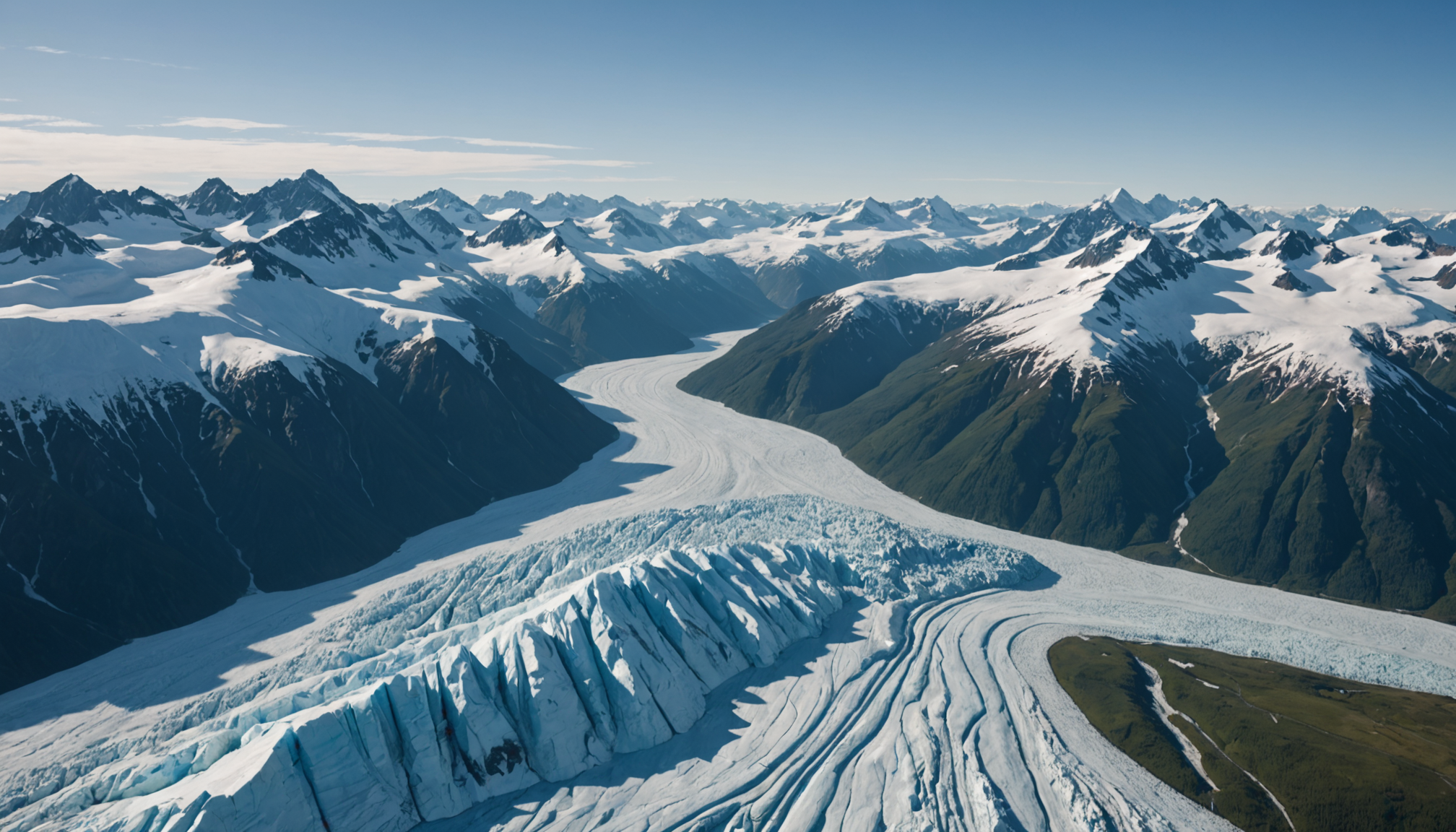 View of Prince William Sound from the air