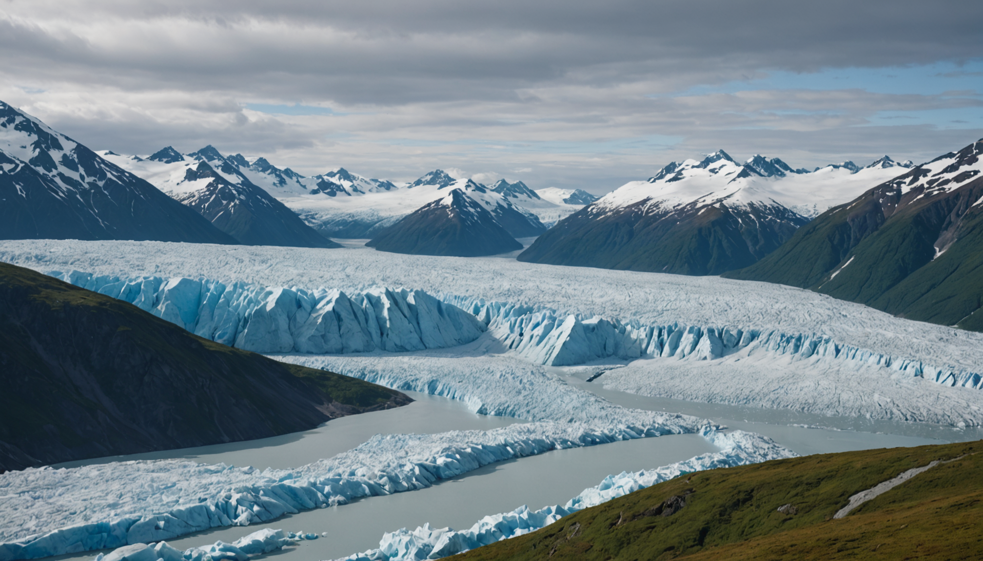 View of Knik Glacier from a helicopter