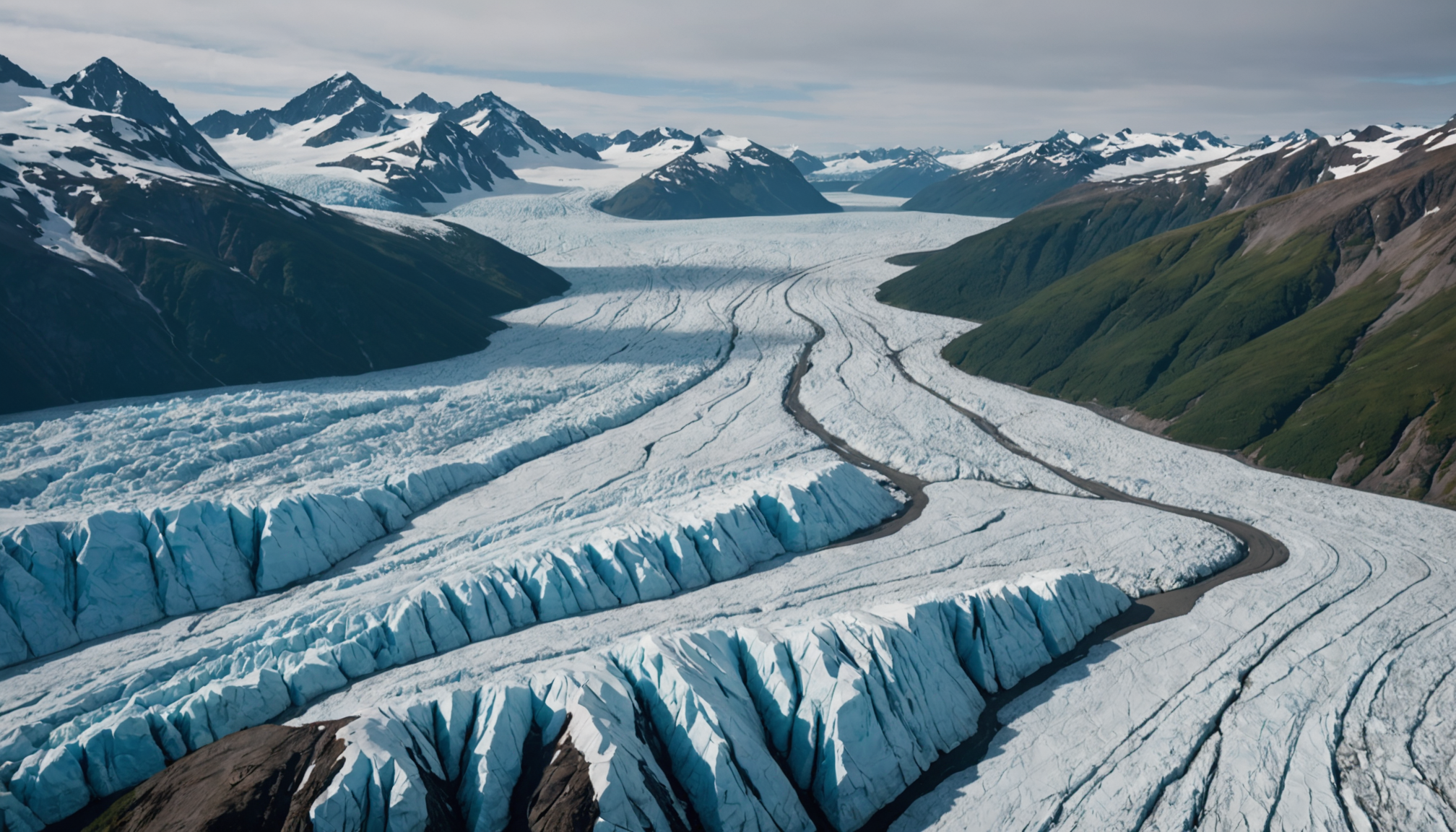 Close-up of a glacier seen from a small ship