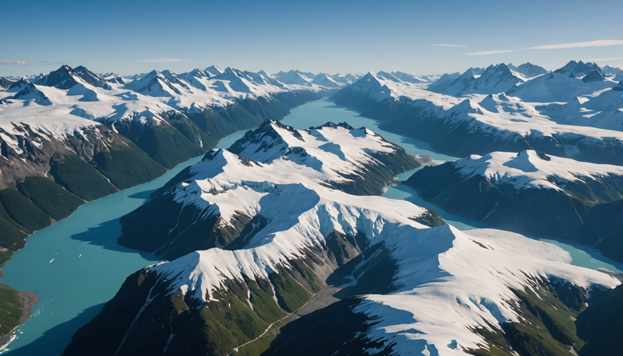 Aerial view of Prince William Sound.