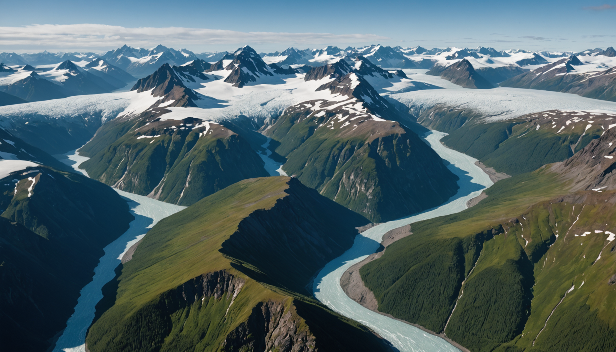 Aerial view of Prince William Sound