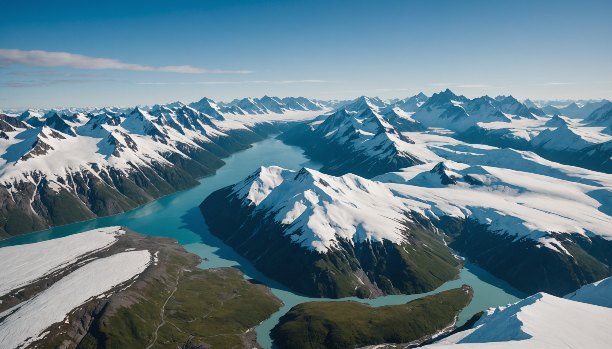 Aerial view of Prince William Sound