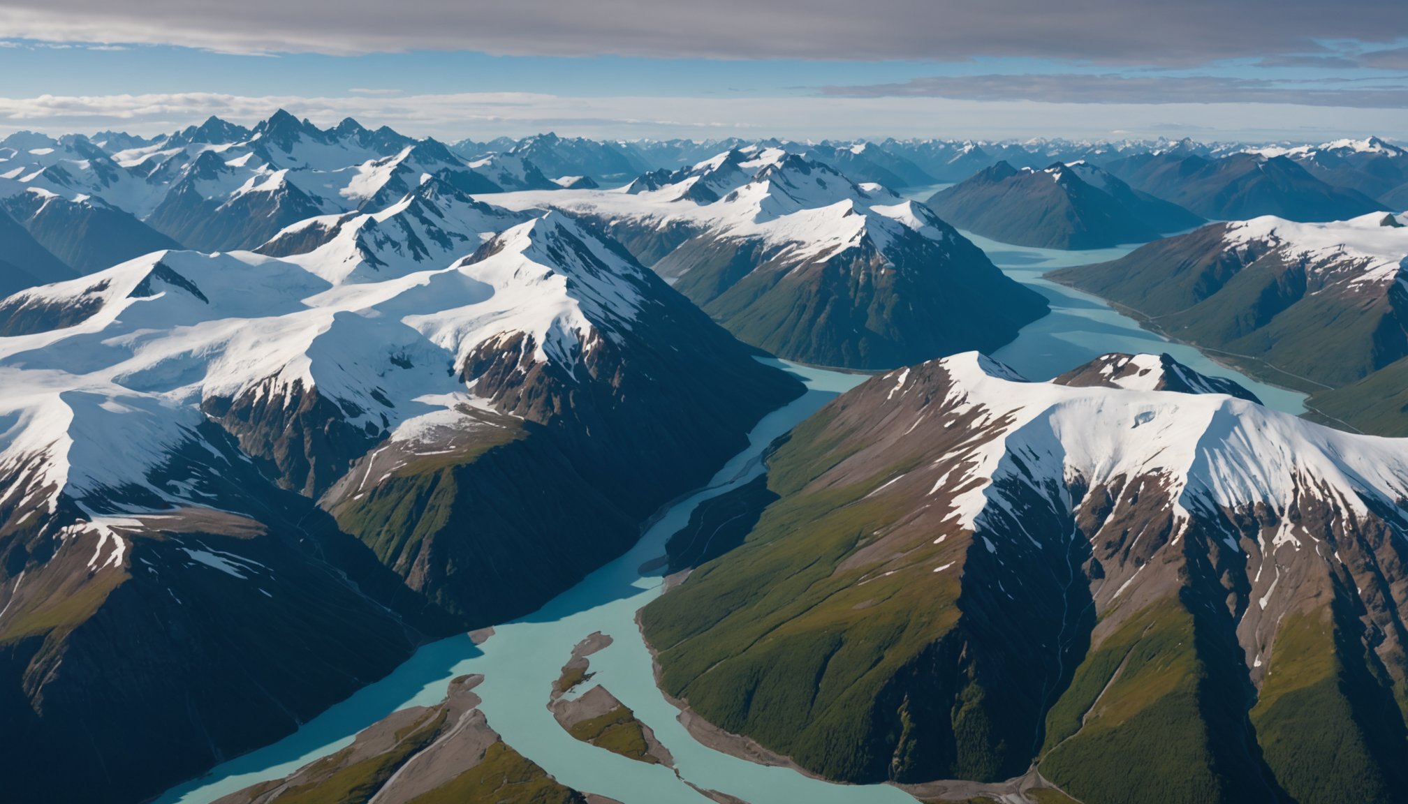 Aerial view of Chugach Mountains, Alaska