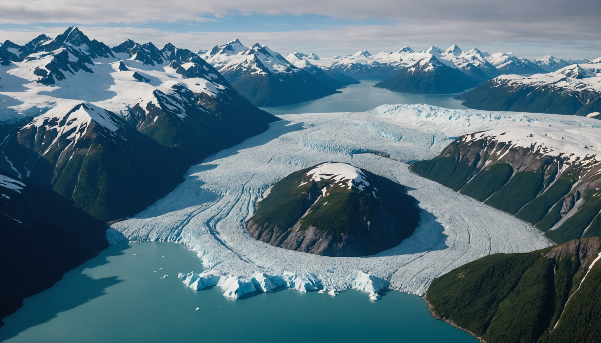 Aerial view of Glacier Bay National Park